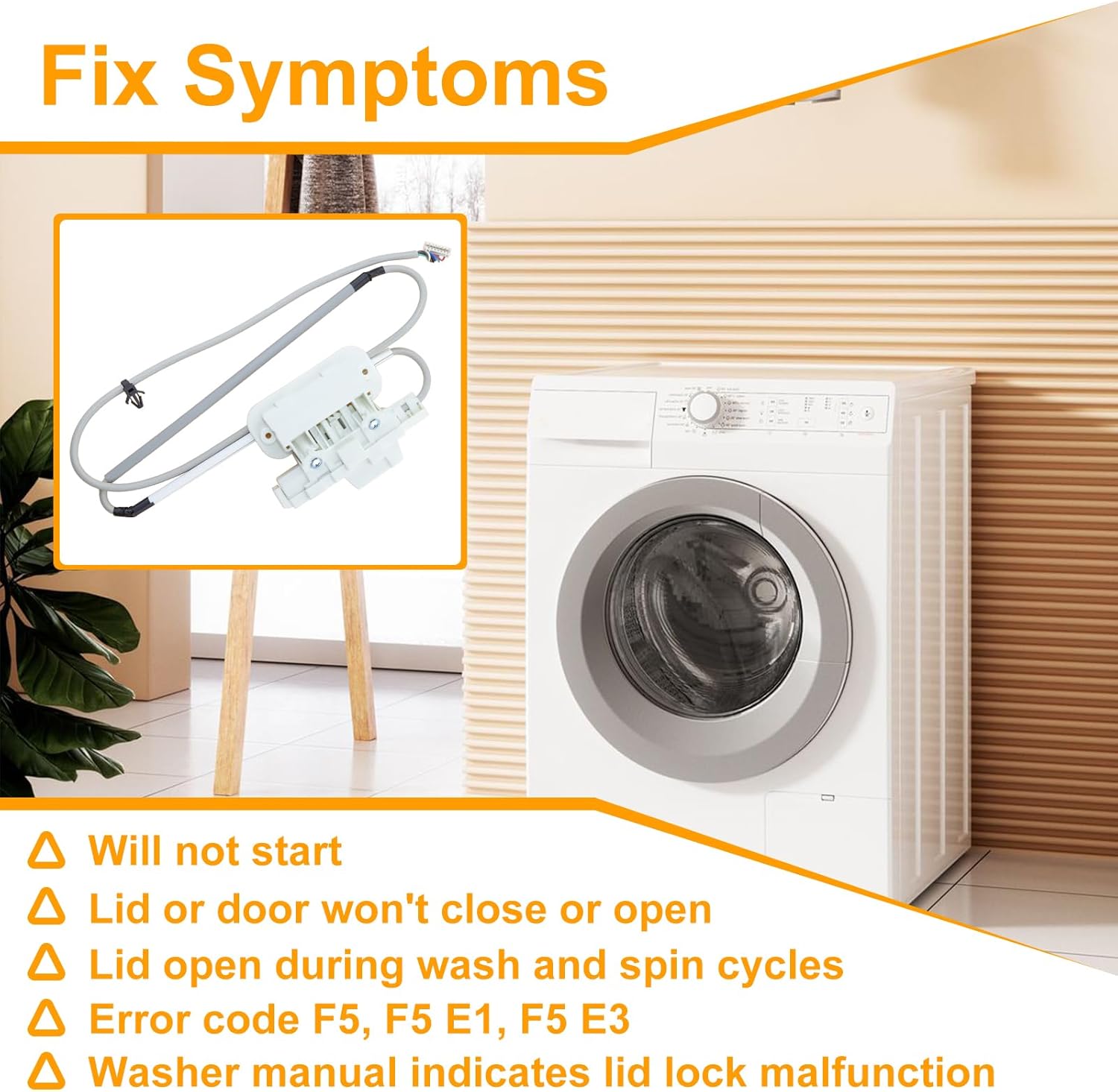 10-Year Warranty Gubeter Upgraded Washer Lid Lock Assembly OEM Latch for Whirlpool Cabrio Kenmore Maytag Bravos XL - Replaces W10810403 W10861642 W10787836