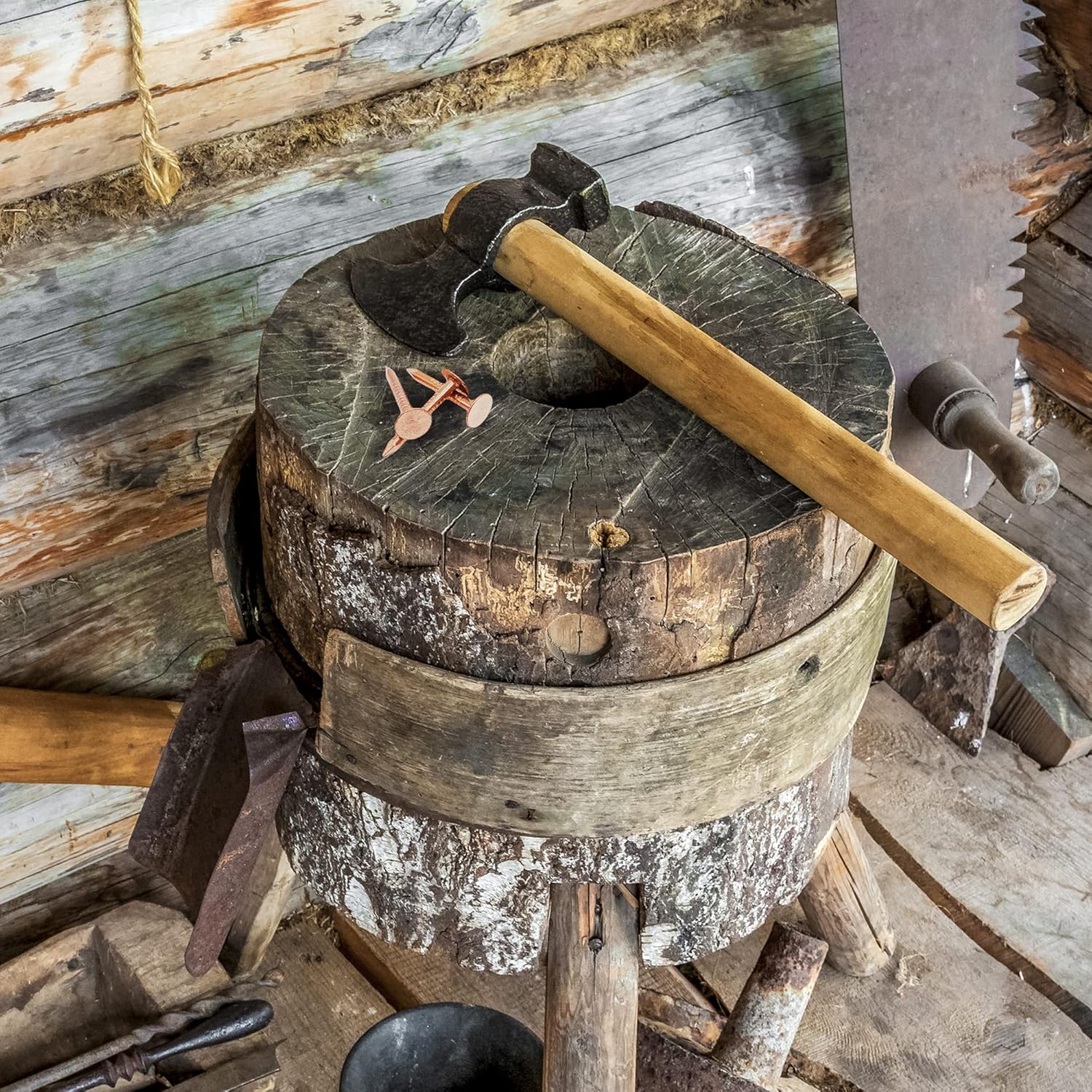 100 Count 1 Inch Solid Copper Nails for Roofing, Flashing, Furniture, Boats - High Quality Pure Copper Slate Spikes - Dubbs Hardware