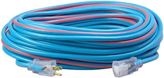 100-Foot Neon Outdoor Extension Cord in Blue/Red - Southwire 02549SW0064 12/3