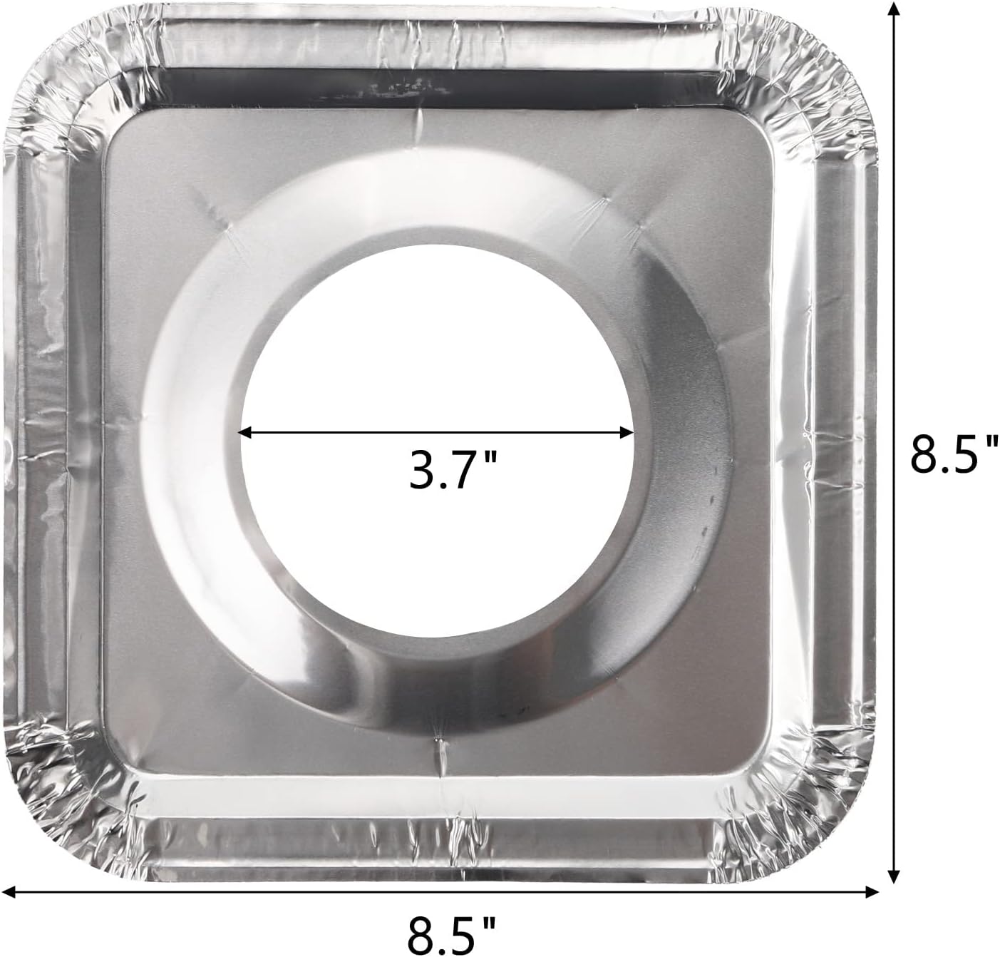 100 Pack Aluminum Foil Stove Burner Covers - 8.5" Square Gas Range Protector Liners for Clean Cooking