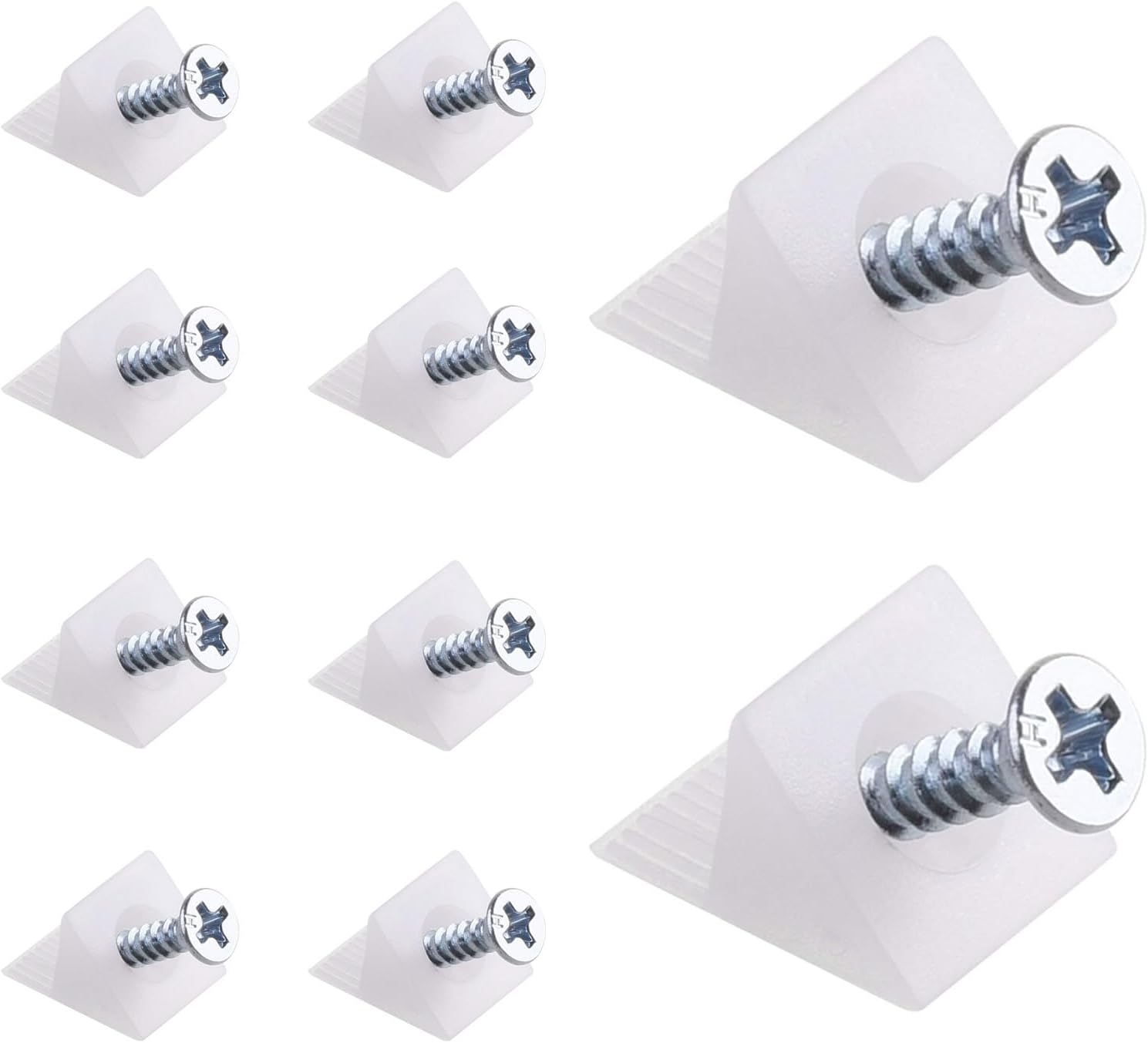 100 Pack Furniture Drawer Bottom Repair Wedges with 90 Degree Plastic Angle Bracket Fasteners