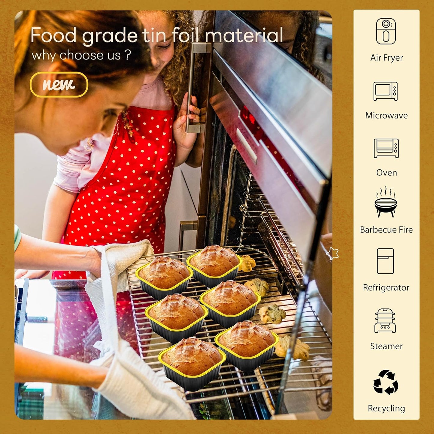 100 Pack Mini Loaf Pans with Lids and Spoons Bundle by NPLUX