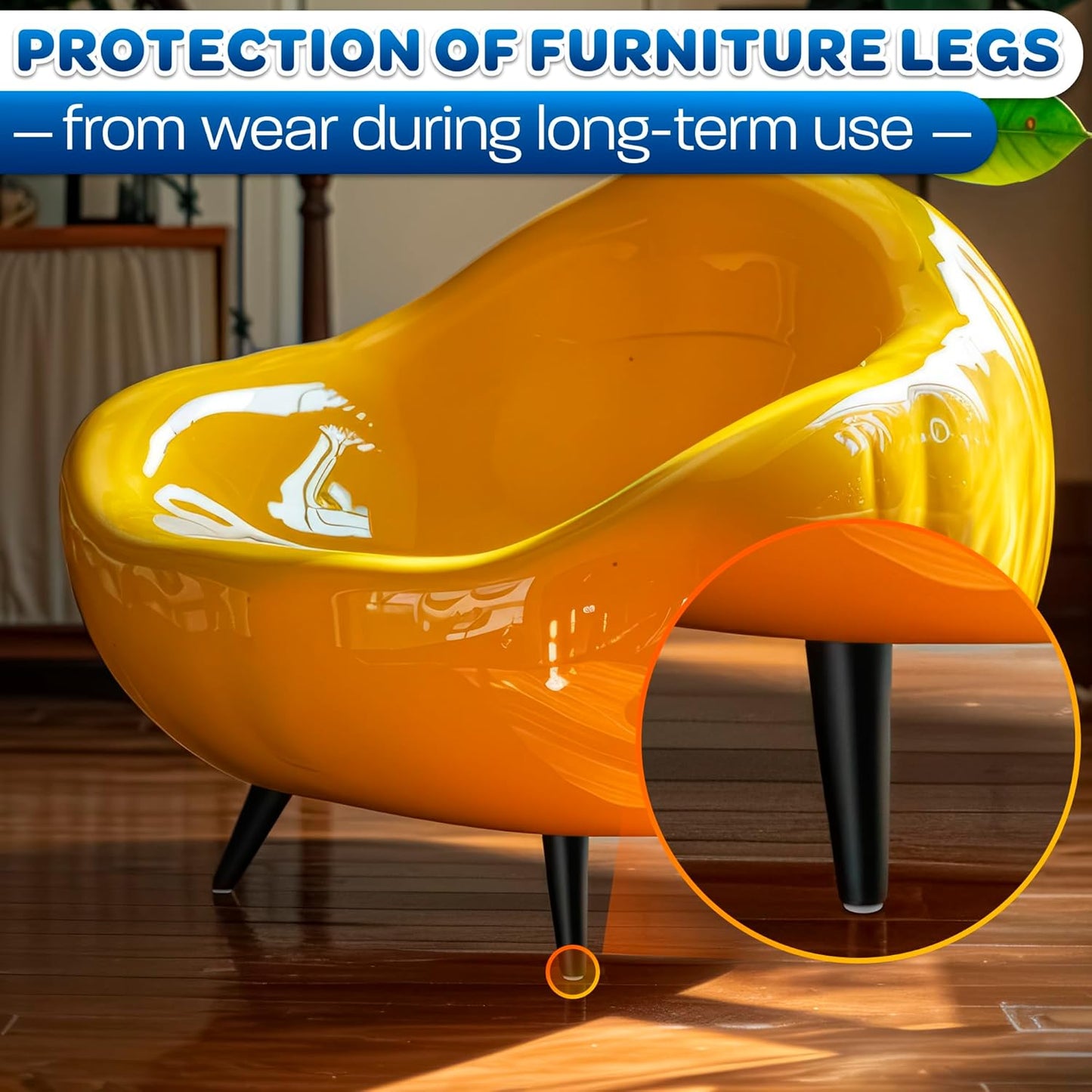 100 Pack Nylon Chair Leg Floor Protectors - Durable Nail-in Sliders for Wood Floors - Easy to Install, Smooth Gliding, Prevents Scratches and Dents