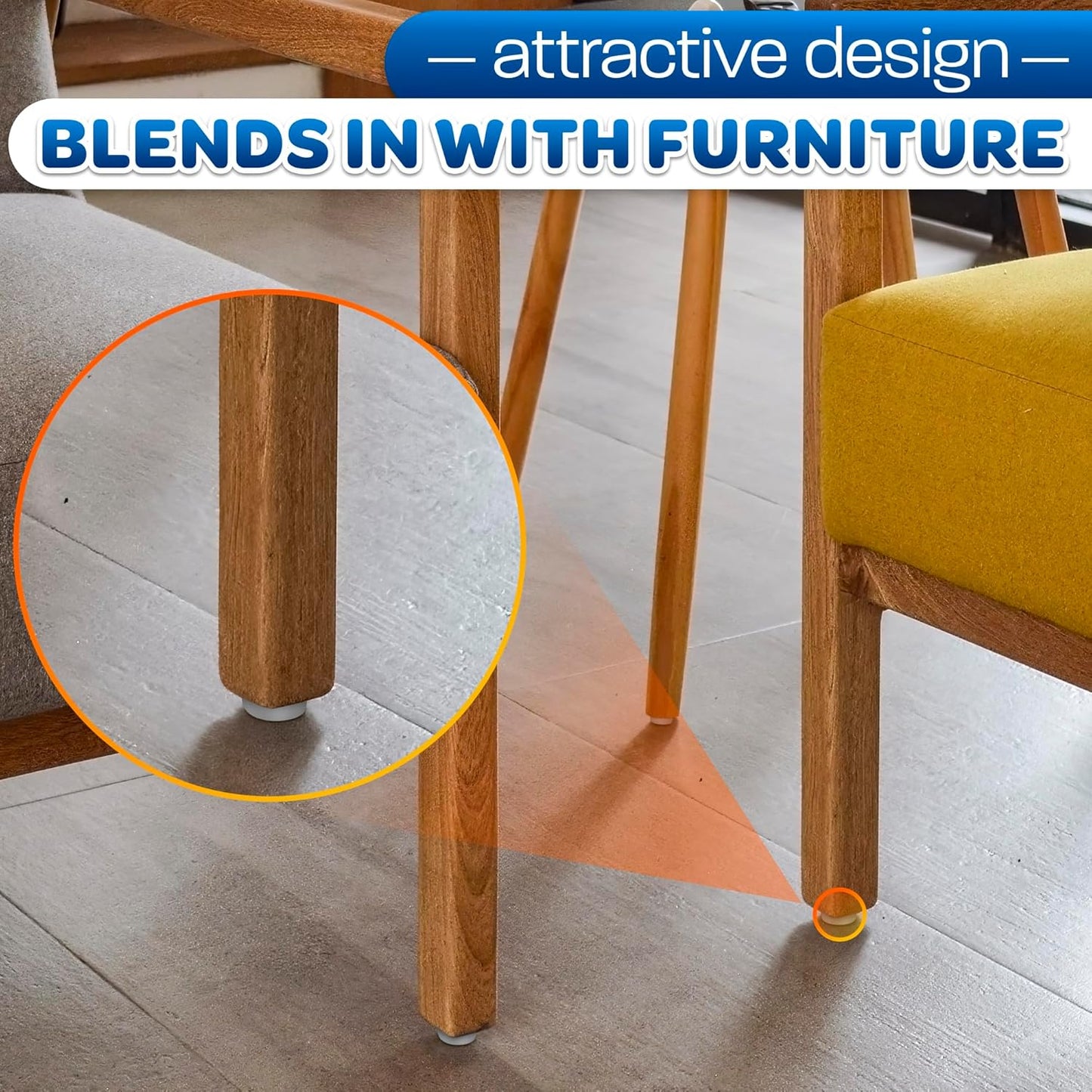 100 Pack Nylon Chair Leg Floor Protectors - Durable Nail-in Sliders for Wood Floors - Easy to Install, Smooth Gliding, Prevents Scratches and Dents