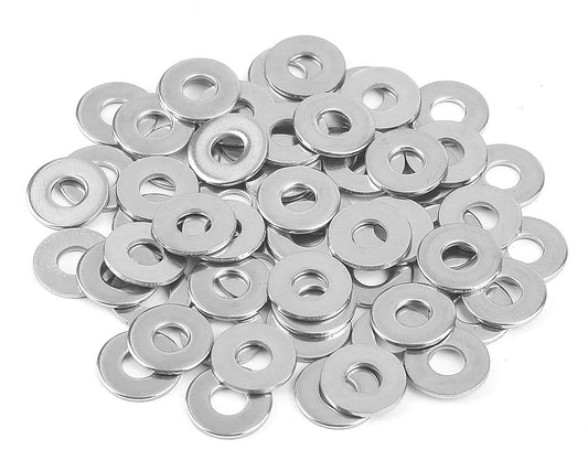 100 Pack of 1/4" Stainless Steel Flat Washers with 5/8" Outside Diameter - 18-8(304) Stainless Steel - WildKart