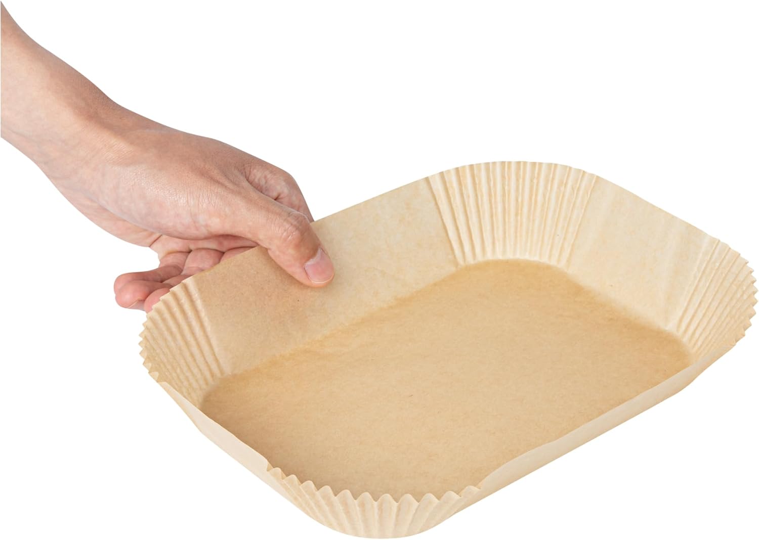100 Pack of Restaurantware-Pastry Tek 8.1 x 5.5 x 1.8 Inch Air Fryer Liners - Silicone Coated Rectangle Baking Liners for Steamer, Microwave, Oven, Unbleached, Food-Grade Paper