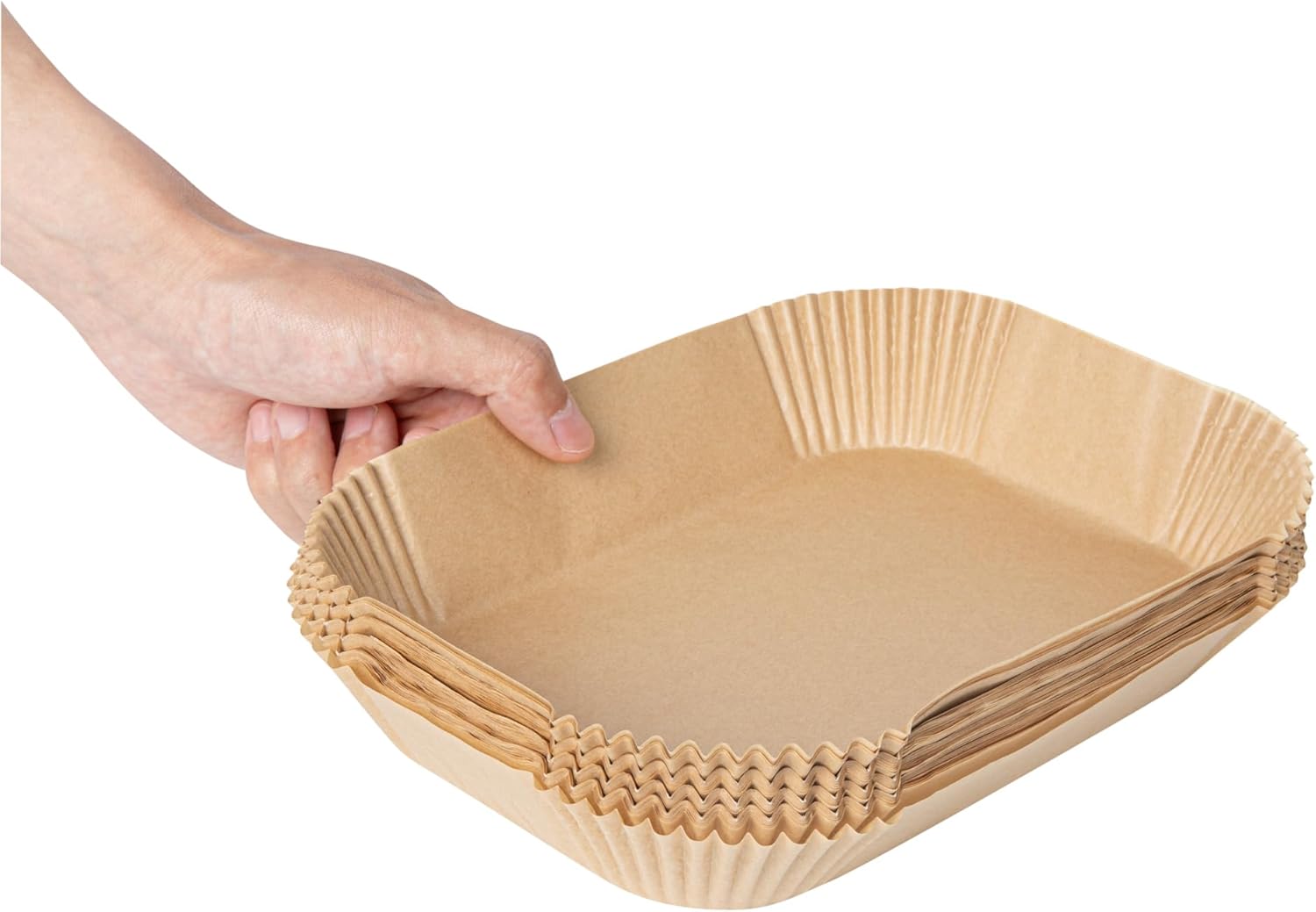 100 Pack of Restaurantware-Pastry Tek 8.1 x 5.5 x 1.8 Inch Air Fryer Liners - Silicone Coated Rectangle Baking Liners for Steamer, Microwave, Oven, Unbleached, Food-Grade Paper
