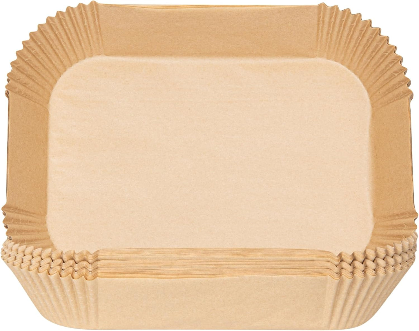 100 Pack of Restaurantware-Pastry Tek 8.1 x 5.5 x 1.8 Inch Air Fryer Liners - Silicone Coated Rectangle Baking Liners for Steamer, Microwave, Oven, Unbleached, Food-Grade Paper