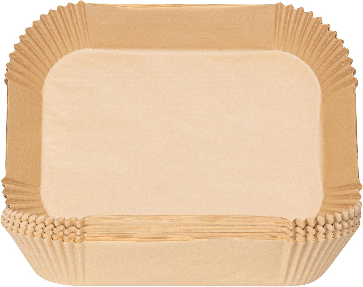 100 Pack of Restaurantware-Pastry Tek 8.1 x 5.5 x 1.8 Inch Air Fryer Liners - Silicone Coated Rectangle Baking Liners for Steamer, Microwave, Oven, Unbleached, Food-Grade Paper