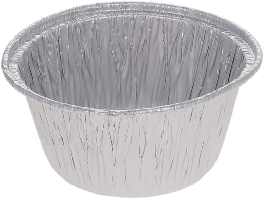 100-Pack Othmro 3.2"x1.5" Round Aluminum Foil Food Containers - 100ml Disposable Takeout Pans for Cooking, Baking, Heating, and Storing