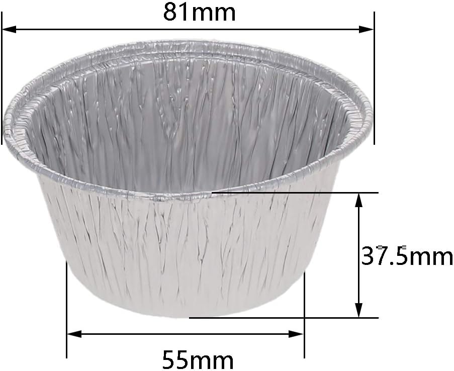 100-Pack Othmro 3.2"x1.5" Round Aluminum Foil Food Containers - 100ml Disposable Takeout Pans for Cooking, Baking, Heating, and Storing