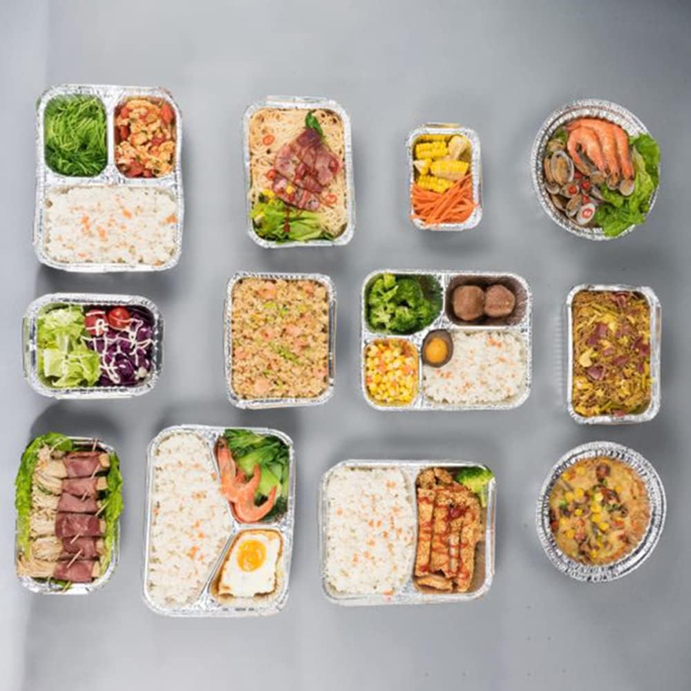 100-Pack Othmro 3.2"x1.5" Round Aluminum Foil Food Containers - 100ml Disposable Takeout Pans for Cooking, Baking, Heating, and Storing