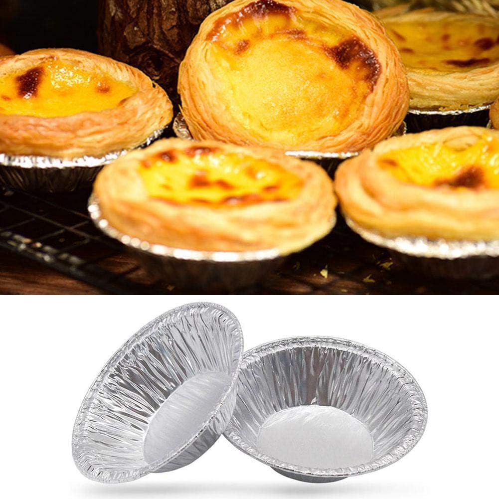 100-Pack Round Mini Pie Tart Molds - Disposable Aluminum Foil Pans for Baking and Cooking