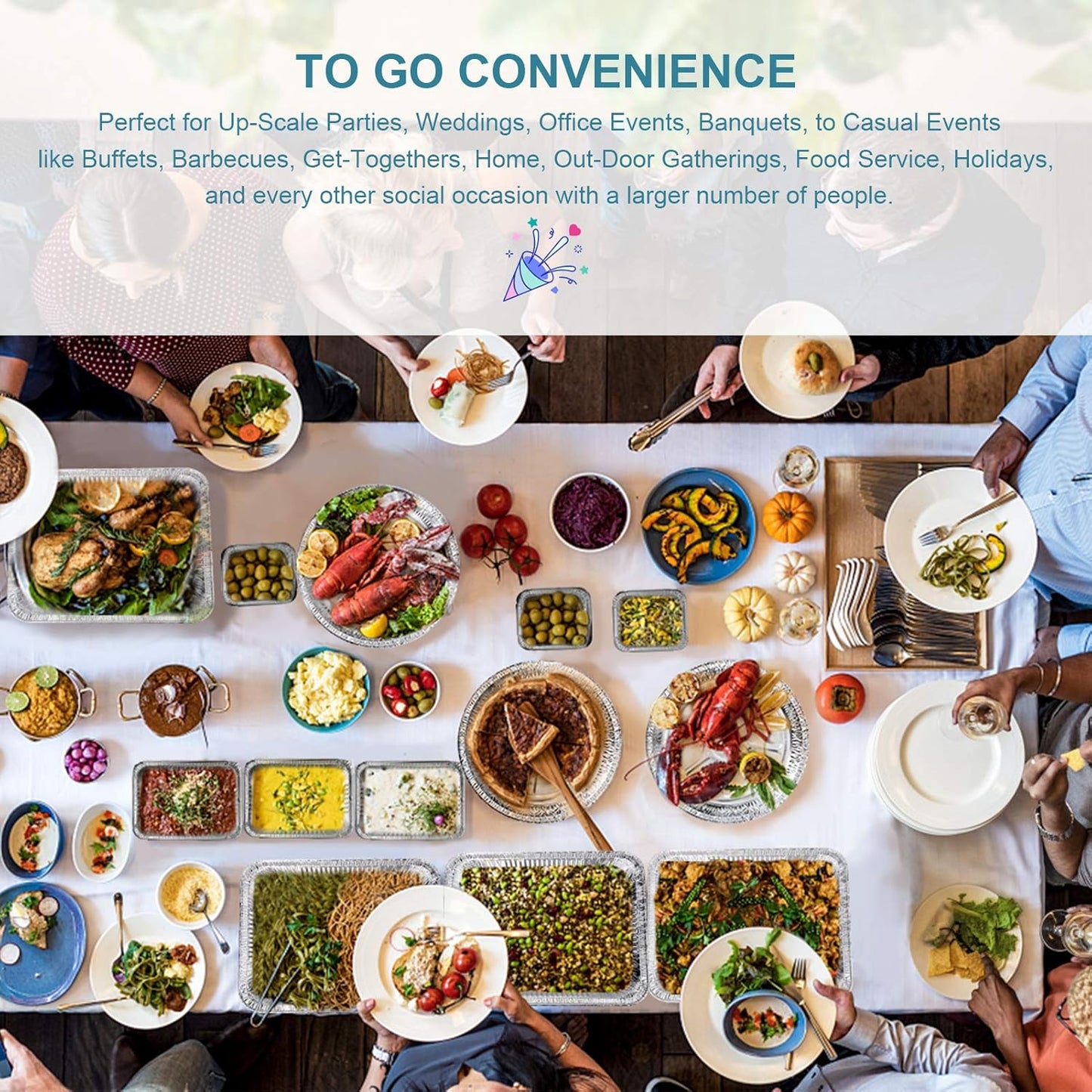 100 Pack XIAFEI 1LB Takeout Foil Pans with Lids - Disposable Aluminum Food Storage for Catering, Parties, Meal Prep - Recyclable Drip Pans for BBQ, Freezer, Potluck - 5.5"x4.5"x1.57