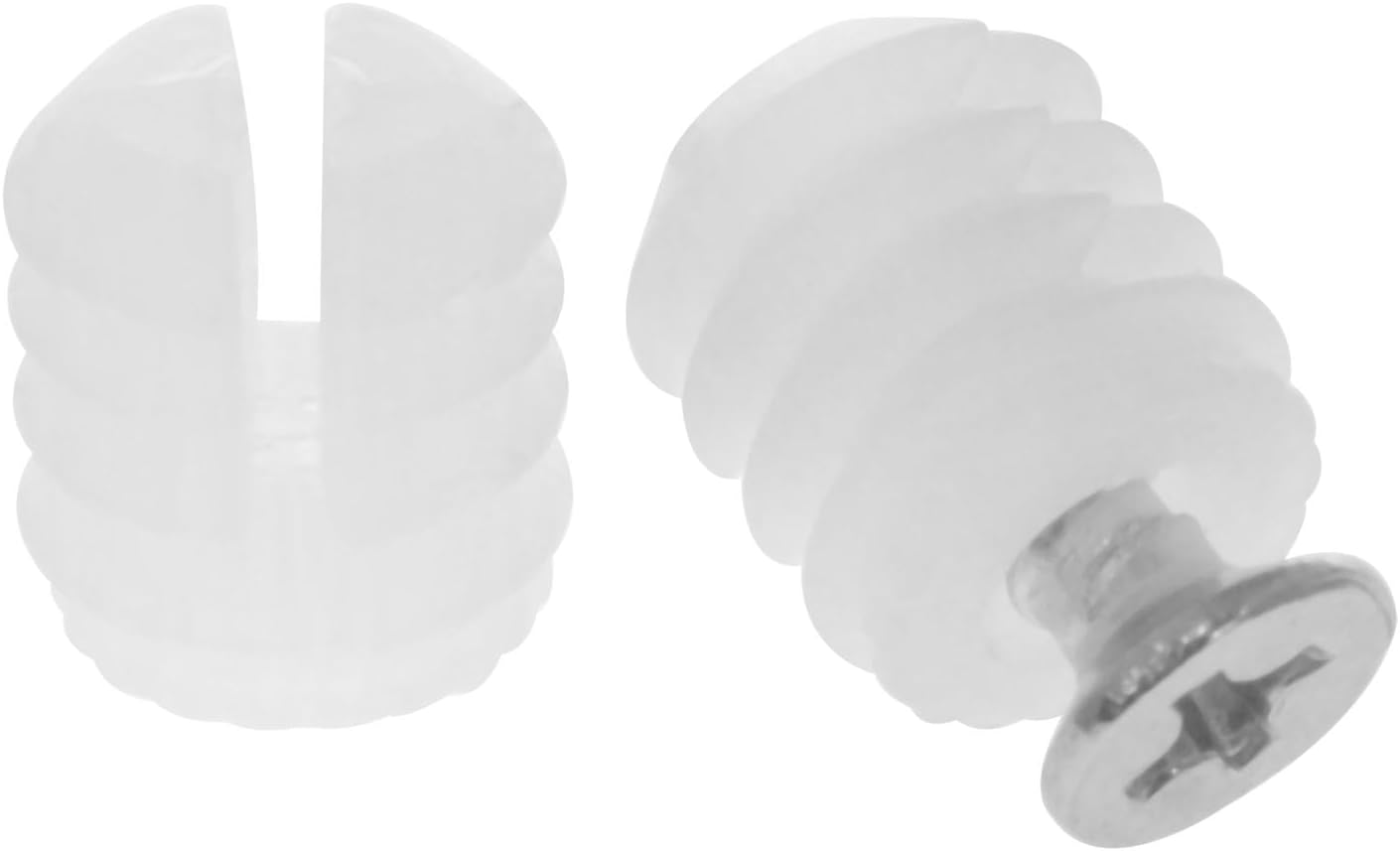 100 Sets Xhziy Plastic Hinge Dowel Inserts with M4x10 Screws - Cabinet Hinge Dowel Insert Tapping Screw Kit