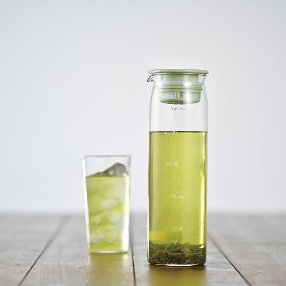 1000ml Hario "Mizudashi" Smoky Green Cold Brew Tea Bottle for Refreshing Beverages