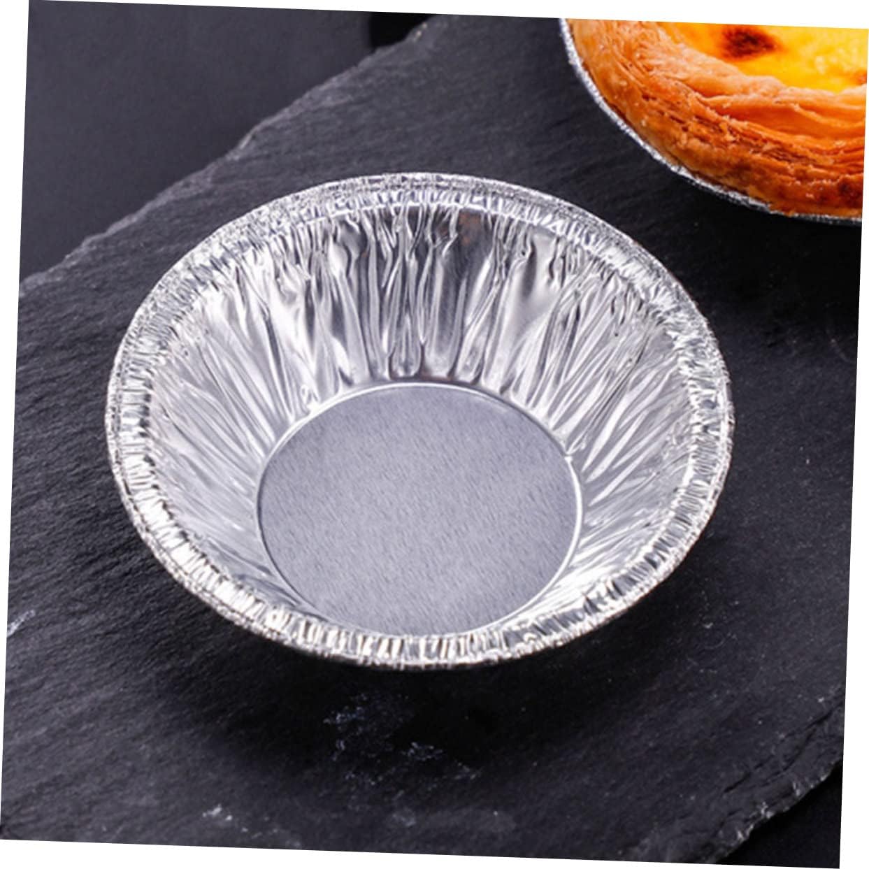 100pc Non-Stick Foil Tartlet Baking Trays for Egg Tarts - Easy to Use and Clean Pie Cases by WATIIFUFU