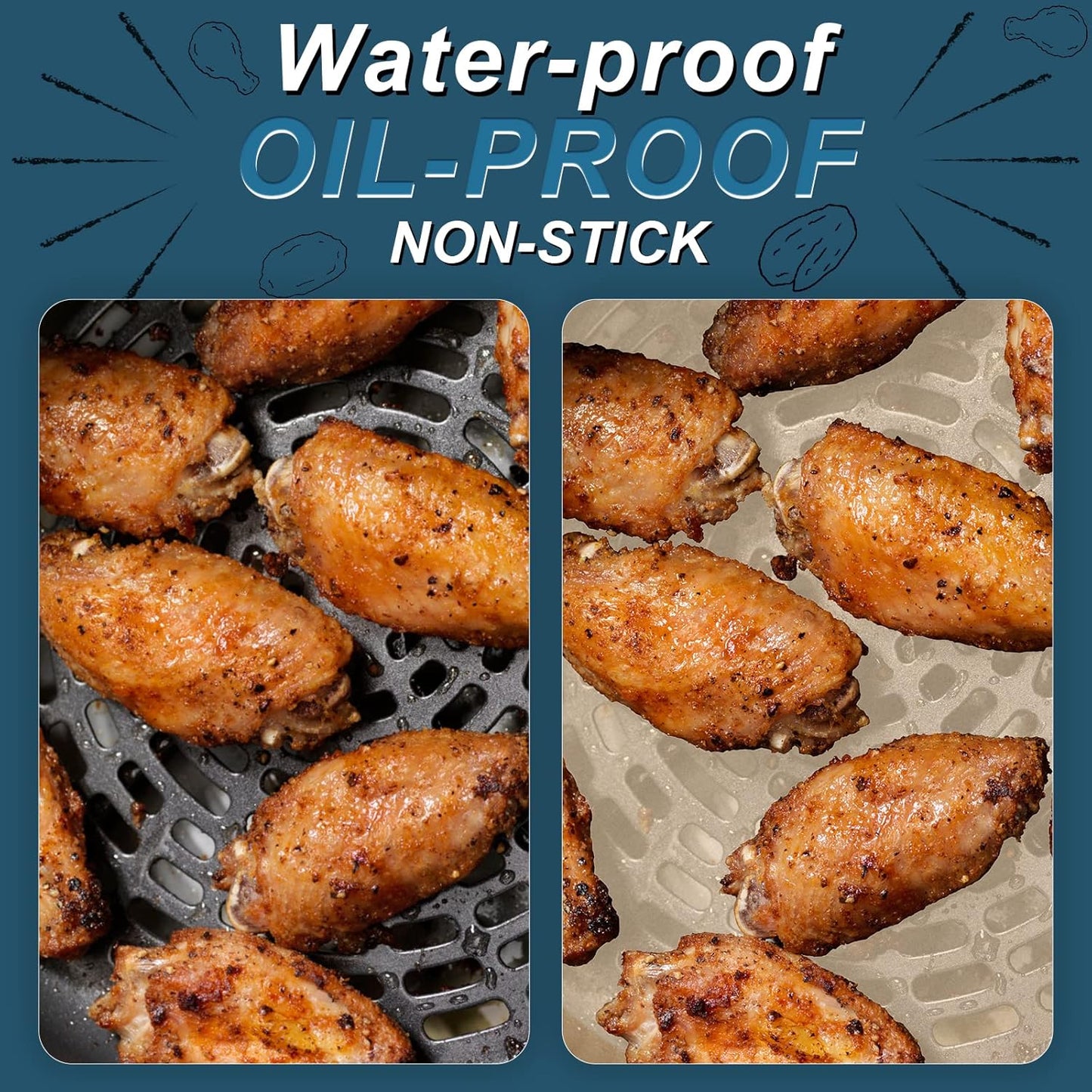 100pcs 7.9" Non-Stick Air Fryer Parchment Paper Liners - Food Grade, Oil-Proof Baking Paper for Roasting & Microwave - Zojicif