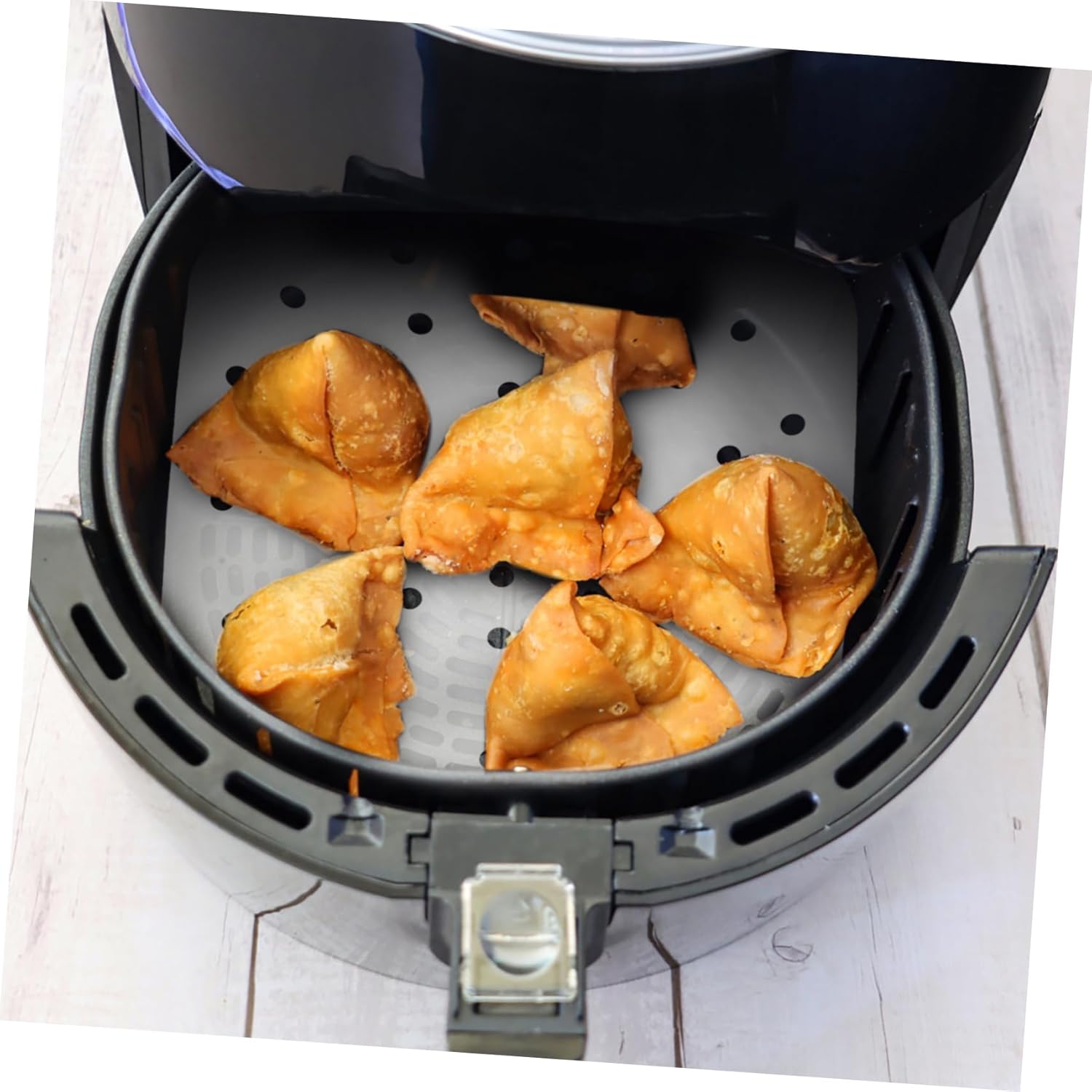 100pcs Air Fryer Paper Liners for Toaster Oven, Convection Oven, Replacement Tray, Accessories Pan, Cookbook - White