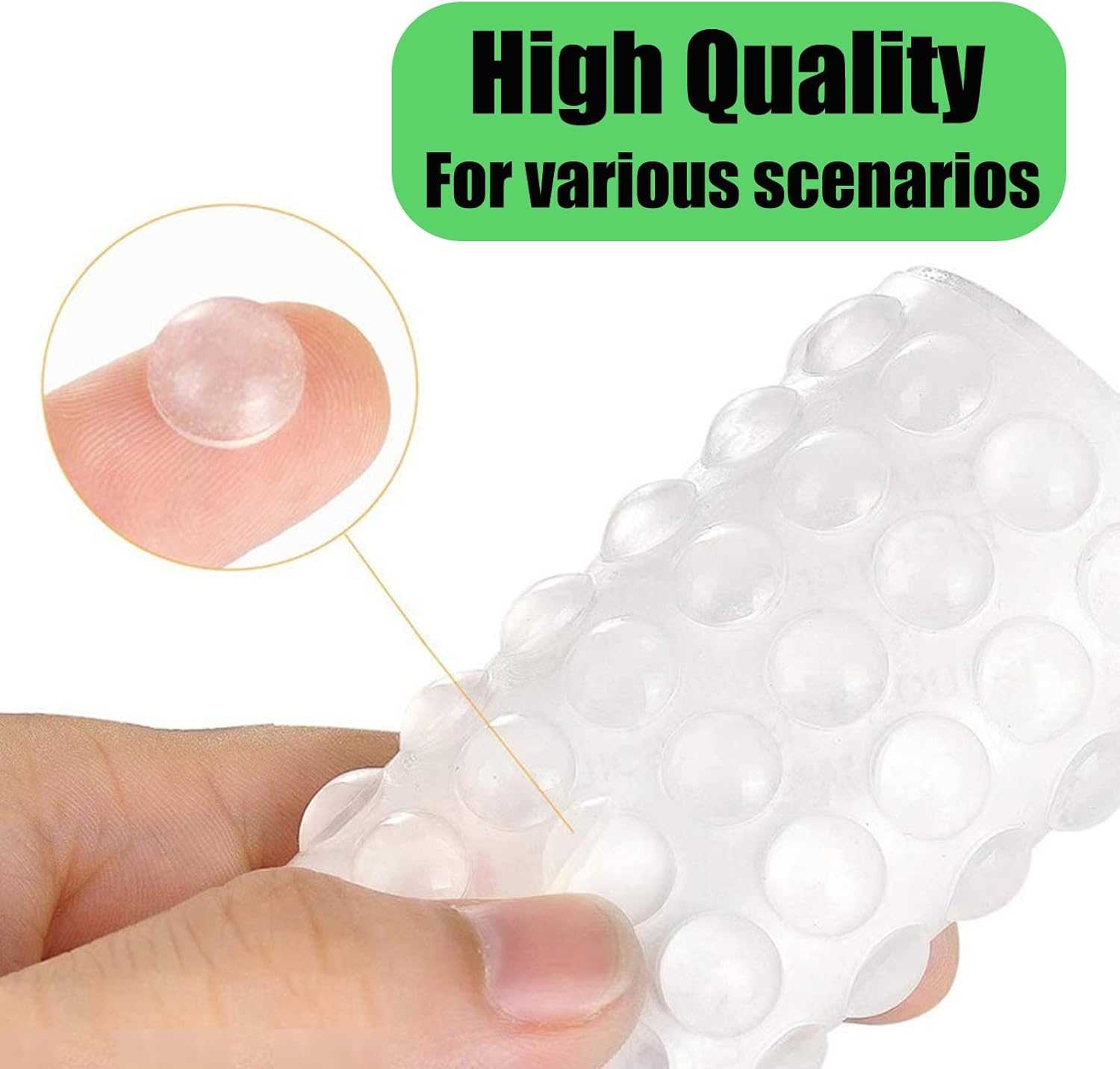 100PCS TCPENG® Clear Rubber Feet Adhesive Pads for Furniture - Non-Slip Cabinet Stoppers, Self-Adhesive Dots for Door Furniture