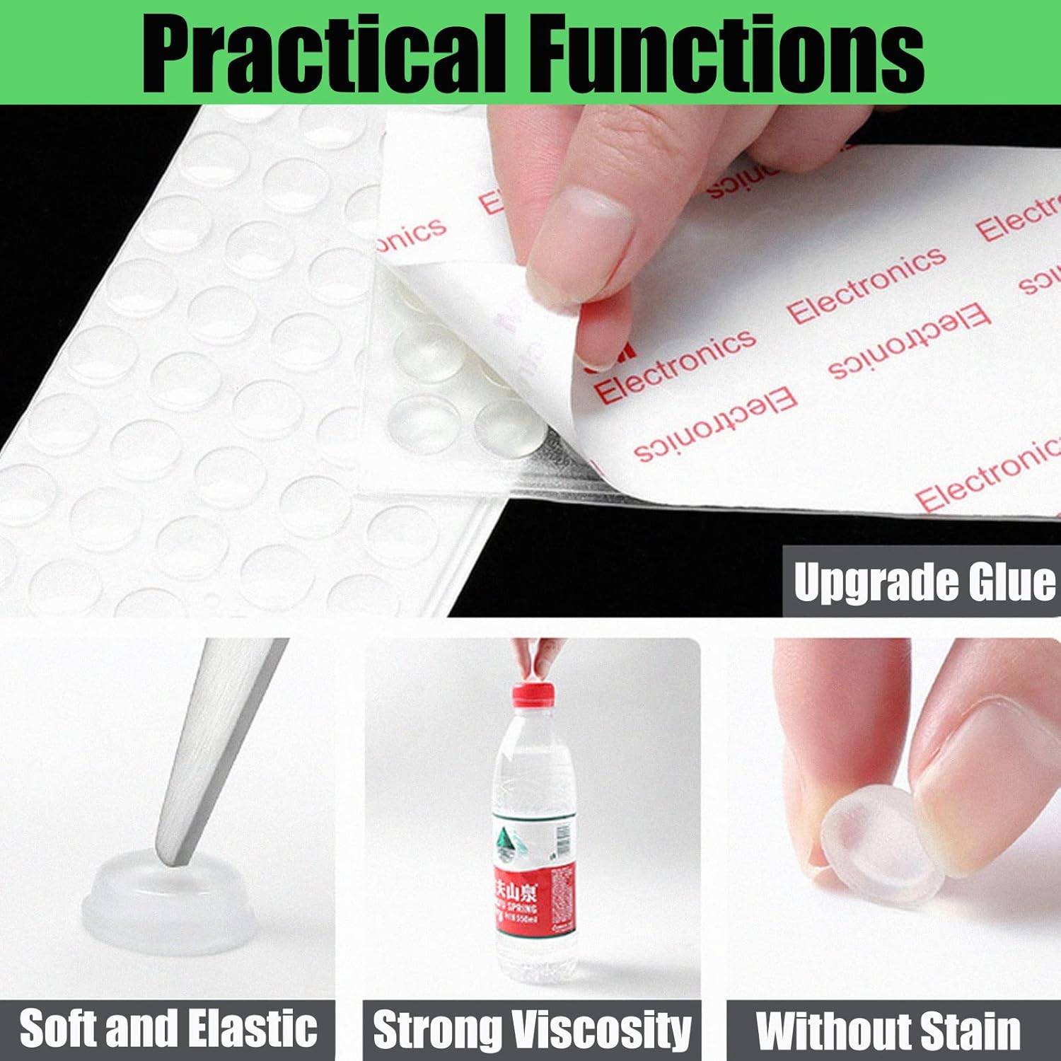 100PCS TCPENG® Clear Rubber Feet Adhesive Pads for Furniture - Non-Slip Cabinet Stoppers, Self-Adhesive Dots for Door Furniture