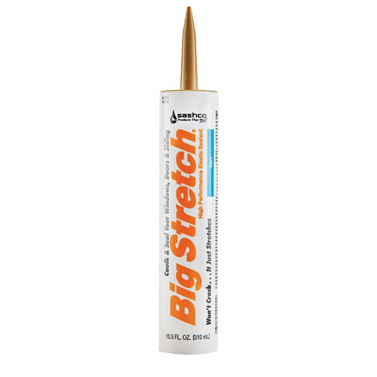 10.5 oz Tan Sashco Big Stretch Acrylic Latex Caulking Sealant - High Performance Formula (10014)