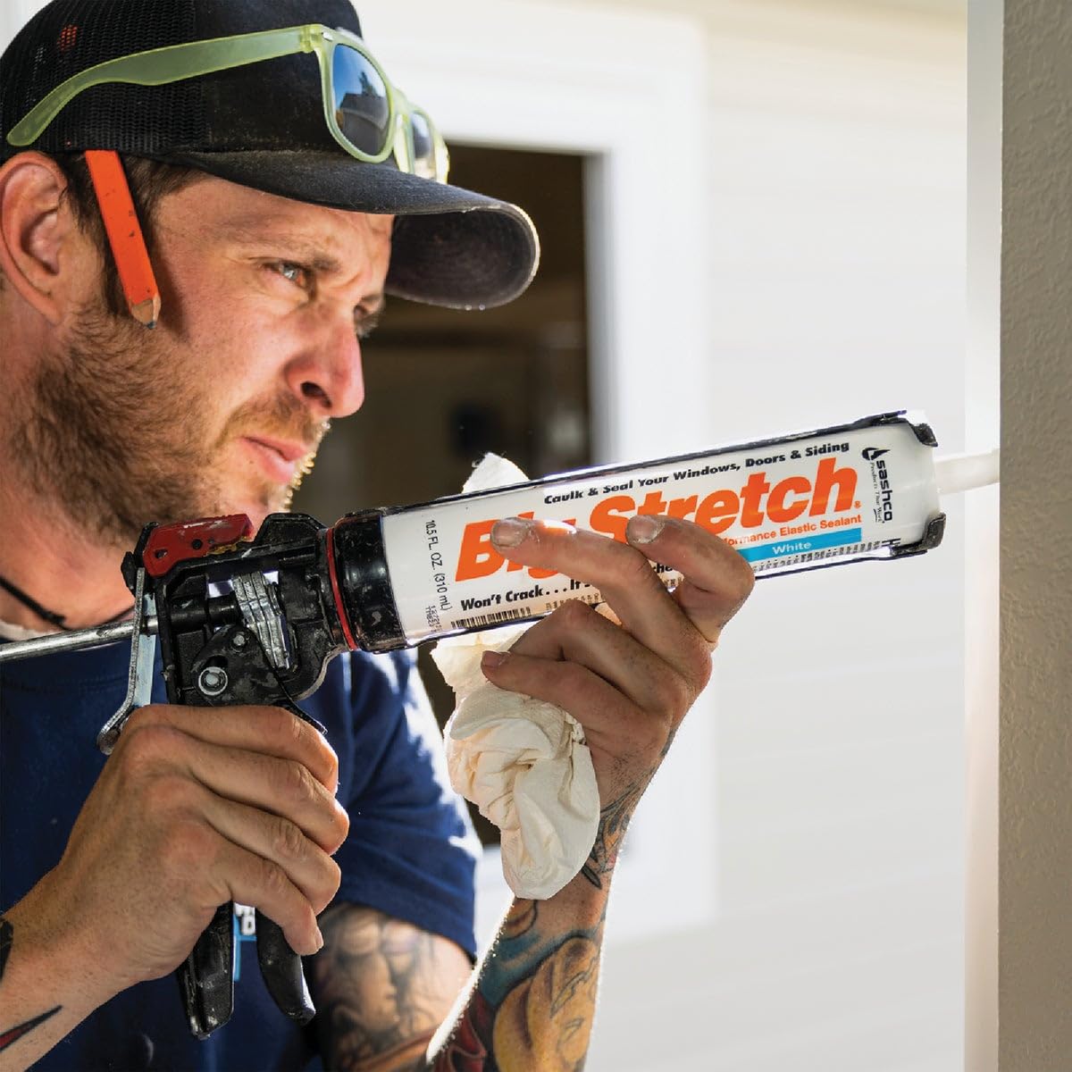 10.5 oz Tan Sashco Big Stretch Acrylic Latex Caulking Sealant - High Performance Formula (10014)