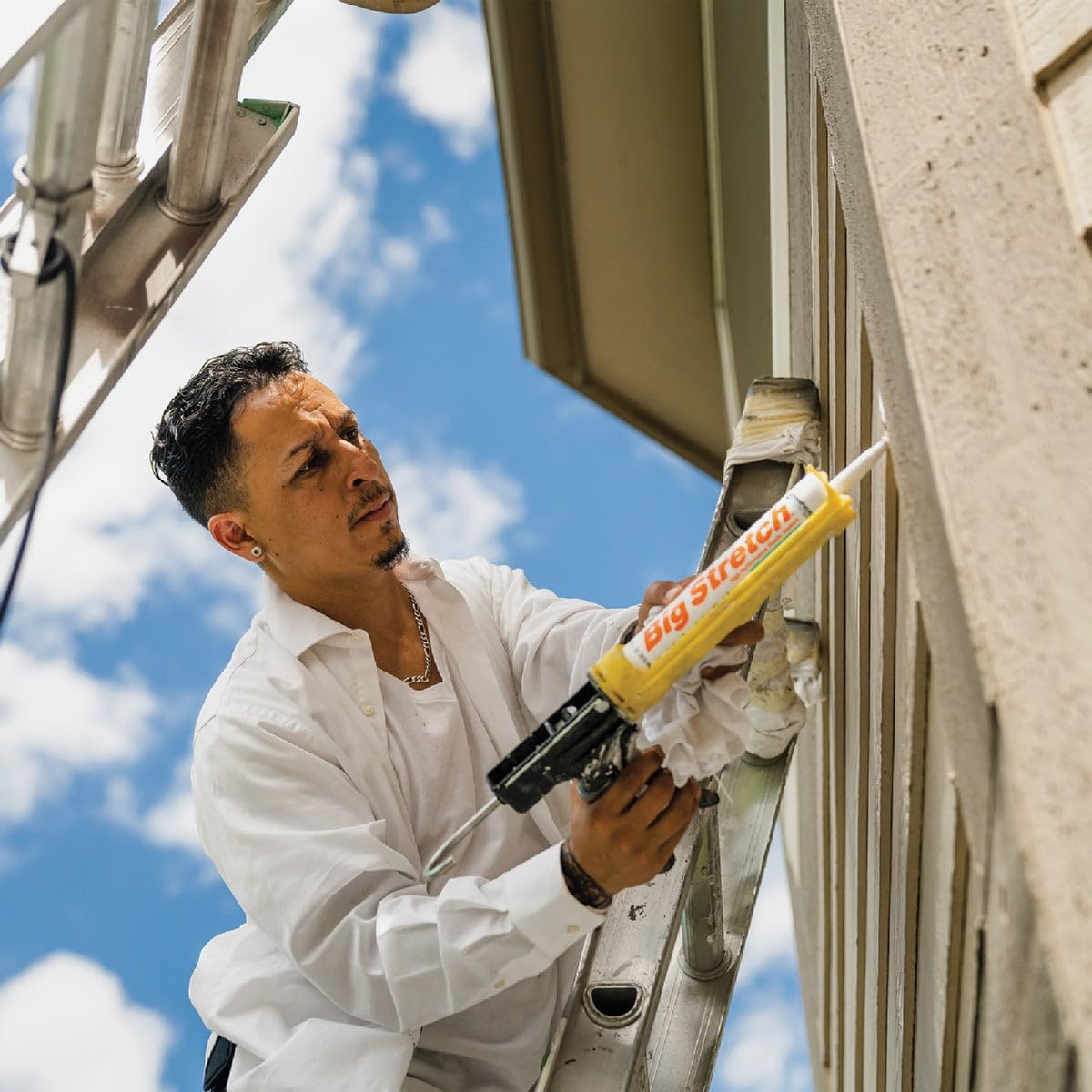 10.5 oz Tan Sashco Big Stretch Acrylic Latex Caulking Sealant - High Performance Formula (10014)