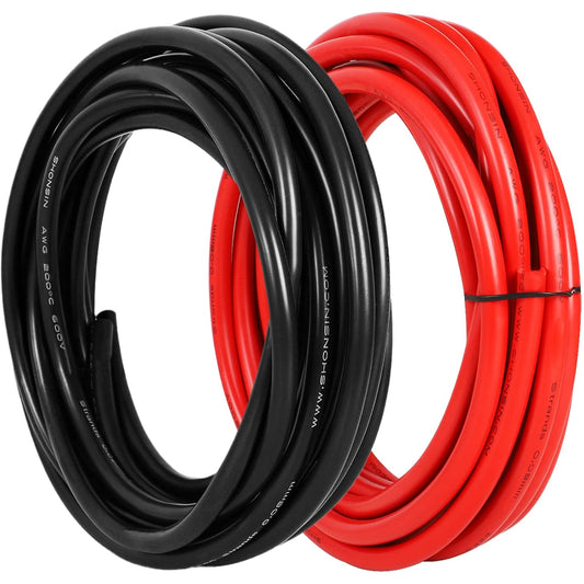 10ft Black & Red 8 Gauge Silicone Wire Set - Ultra Flexible Welding Cable for RC, Battery, Car, Inverter - 600V 200℃ - 1650 * 0.08mm Stranded Tinned Copper