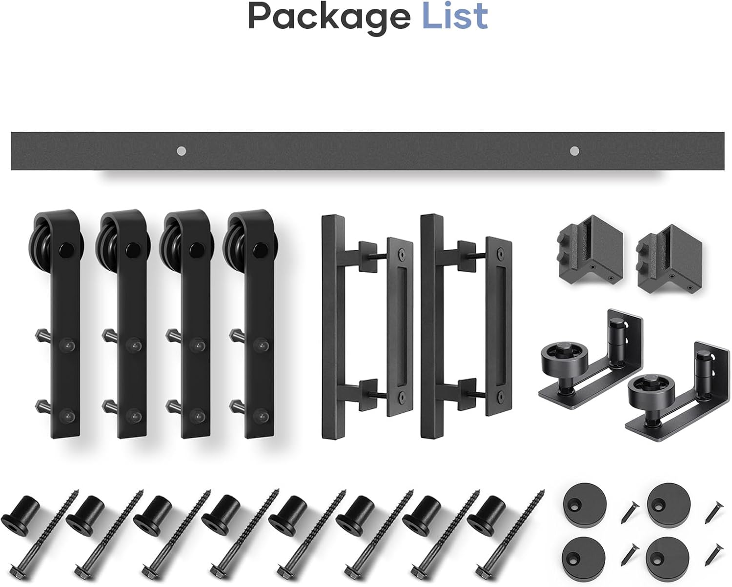 10FT Double Sliding Barn Door Hardware Kit with Heavy Duty J Pulley - Easy Installation for 27"~30" Wide Doors - WildKart