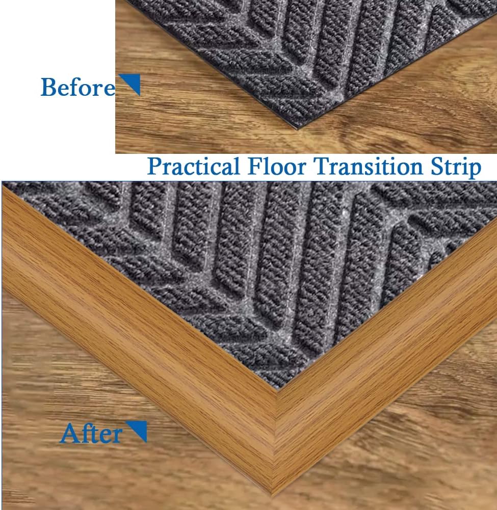 10Ft Self-Adhesive PVC Floor Transition Strip for Carpet & Flooring Edging Trim - Threshold Height < 5mm - Wood Grain Light Brown