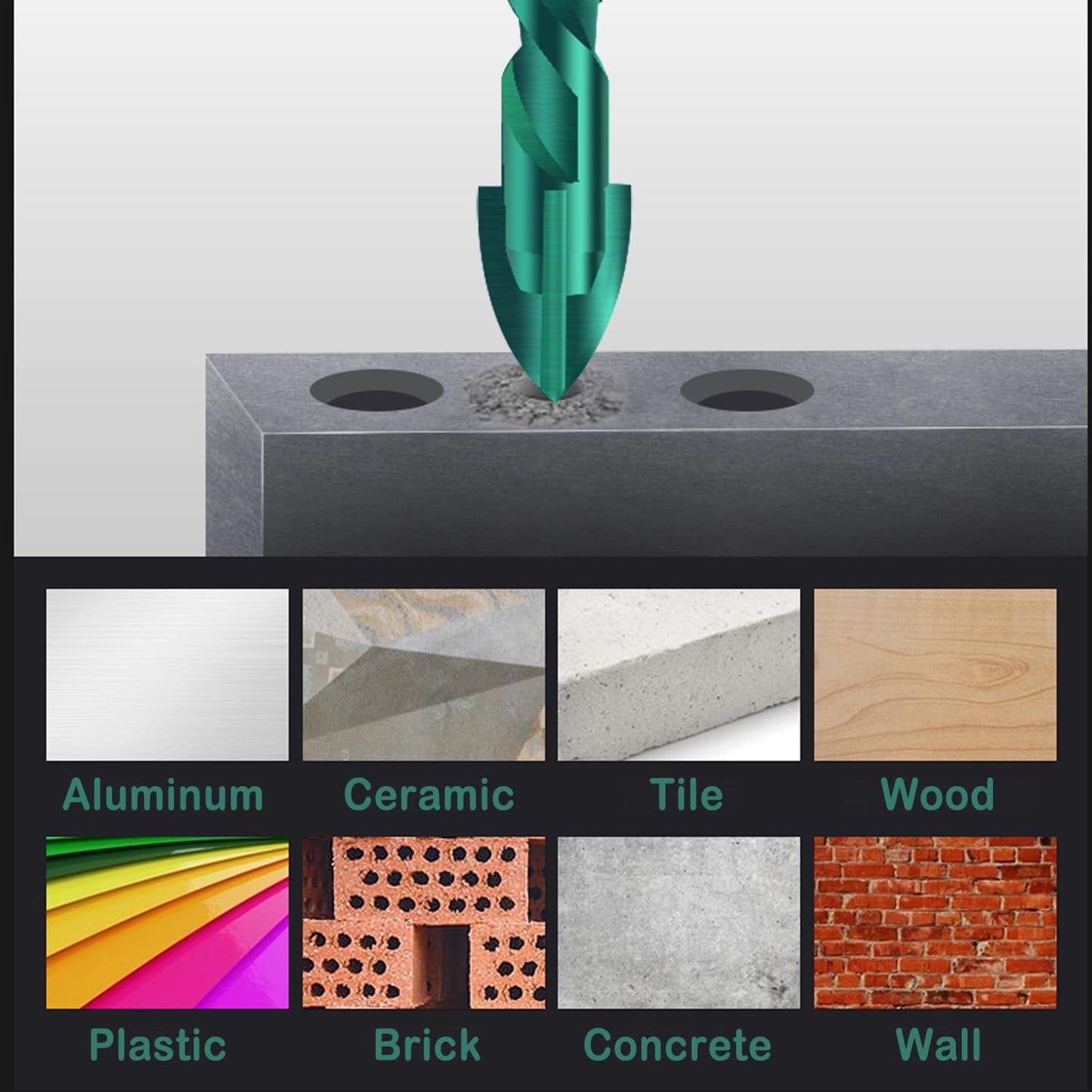 10PC 6mm Tungsten Carbide Masonry Drill Bit Set for Tile, Brick, Plastic, Wood - Ideal for Wall Mirror and Ceramic Tile Installation