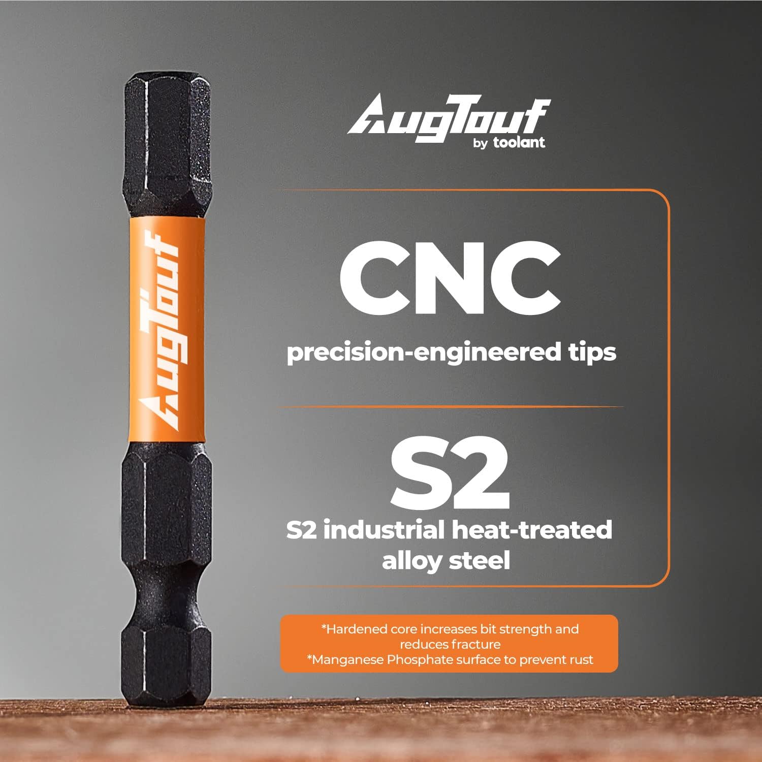 10pc 8mm Impact Hex Head Allen Wrench Drill Bit Set - S2 Steel Hex Bits, 1/4” Hex-Shank, CNC Machined Tips, 2” Long, Magnetic, Storage Box