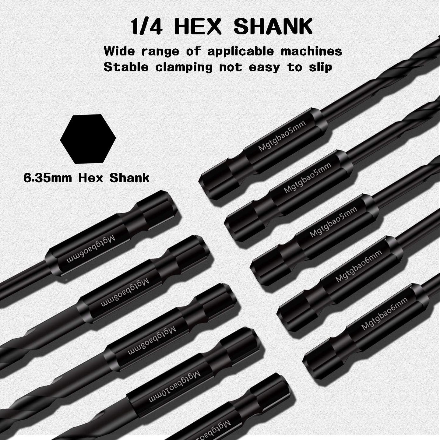 10PC Masonry Drill Bits Set - Tungsten Carbide Tip for Tile, Brick, Plastic, Wood - Ideal for Wall Mirror, Ceramic Tile - Sizes 5mm to 12mm