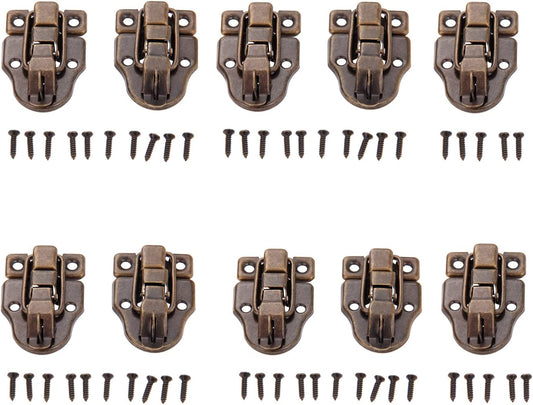 10Pcs Antique Bronze Retro Style Box Toggle Latch with Padlock Hole for Wooden Case - 59x40mm