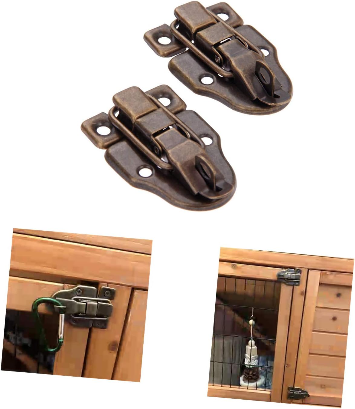 10Pcs Antique Bronze Retro Style Box Toggle Latch with Padlock Hole for Wooden Case - 59x40mm