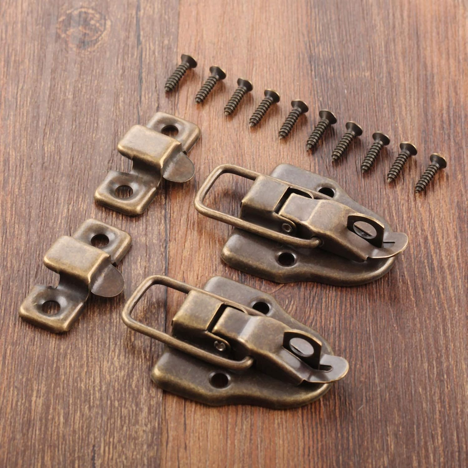 10Pcs Antique Bronze Retro Style Box Toggle Latch with Padlock Hole for Wooden Case - 59x40mm