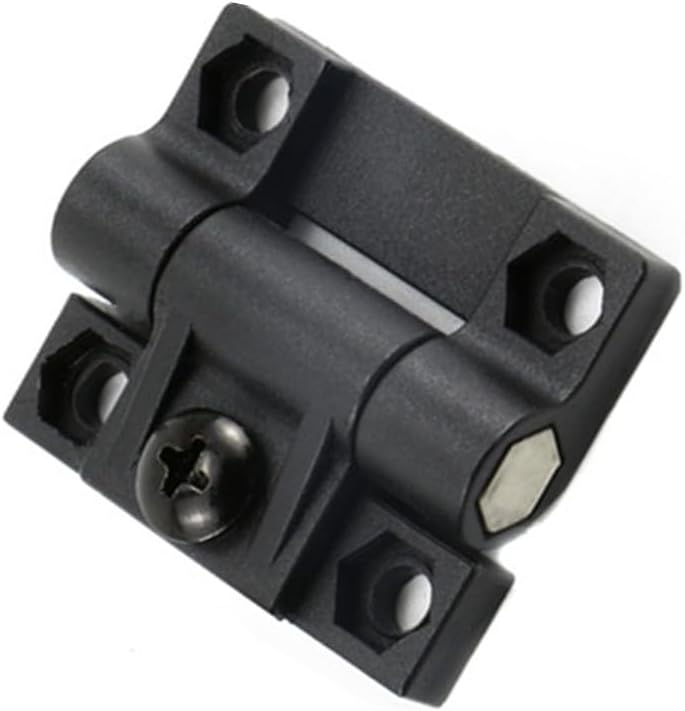 10PCS Black Plastic Adjustable Torque Hinge with 4 Countersunk Holes - 43mmx36mm - Adjustable Position Control Door Hinges