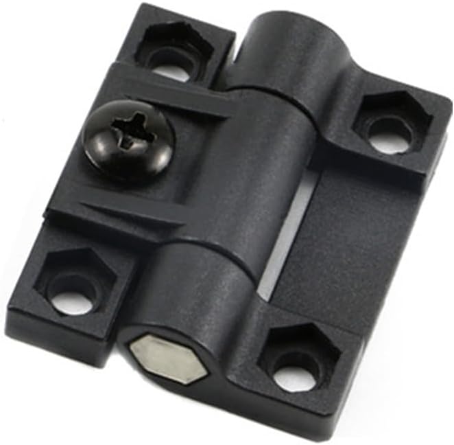 10PCS Black Plastic Adjustable Torque Hinge with 4 Countersunk Holes - 43mmx36mm - Adjustable Position Control Door Hinges