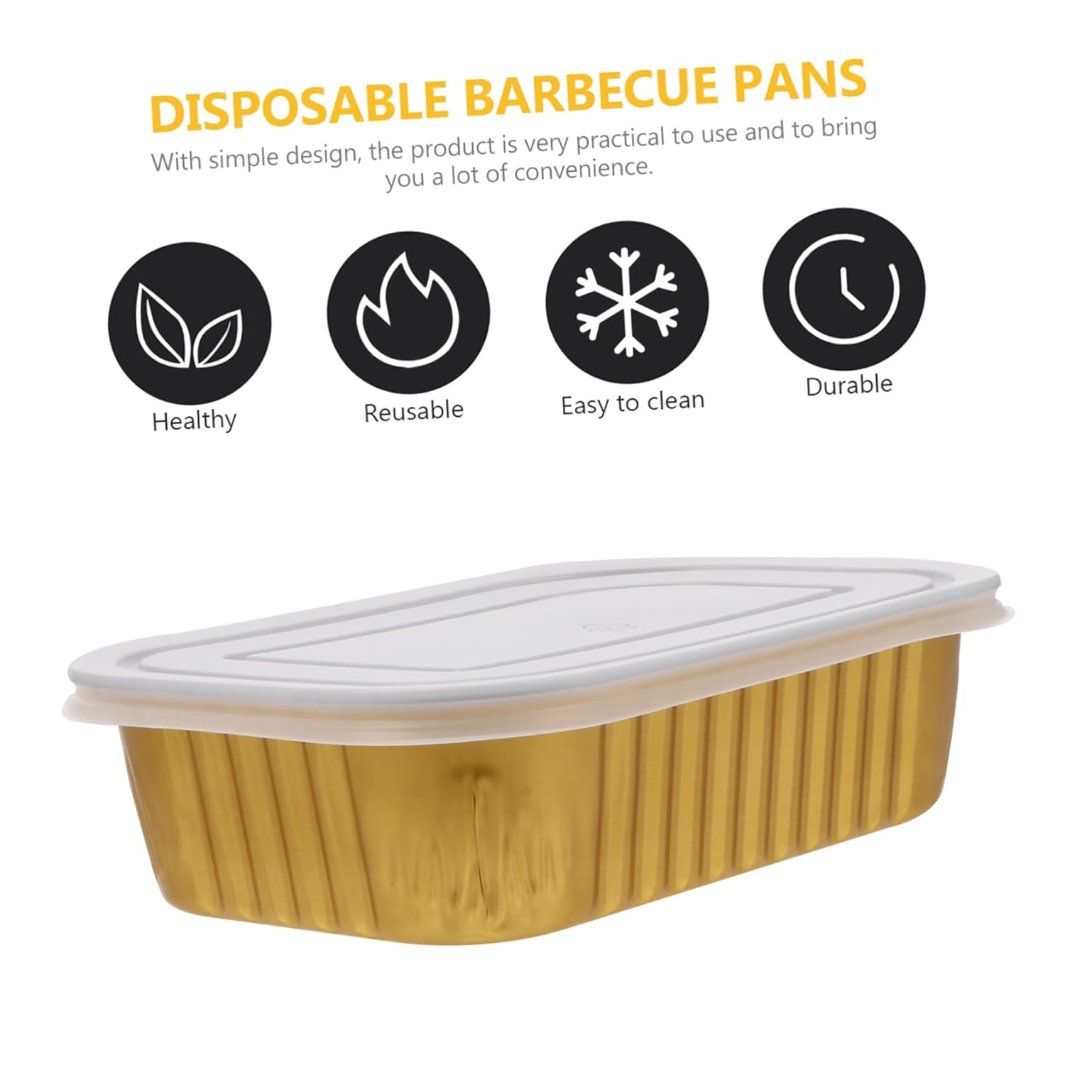 10Pcs Disposable BBQ Foil Pans with Lids - 510ml Capacity for Outdoor Events and Meal Prep