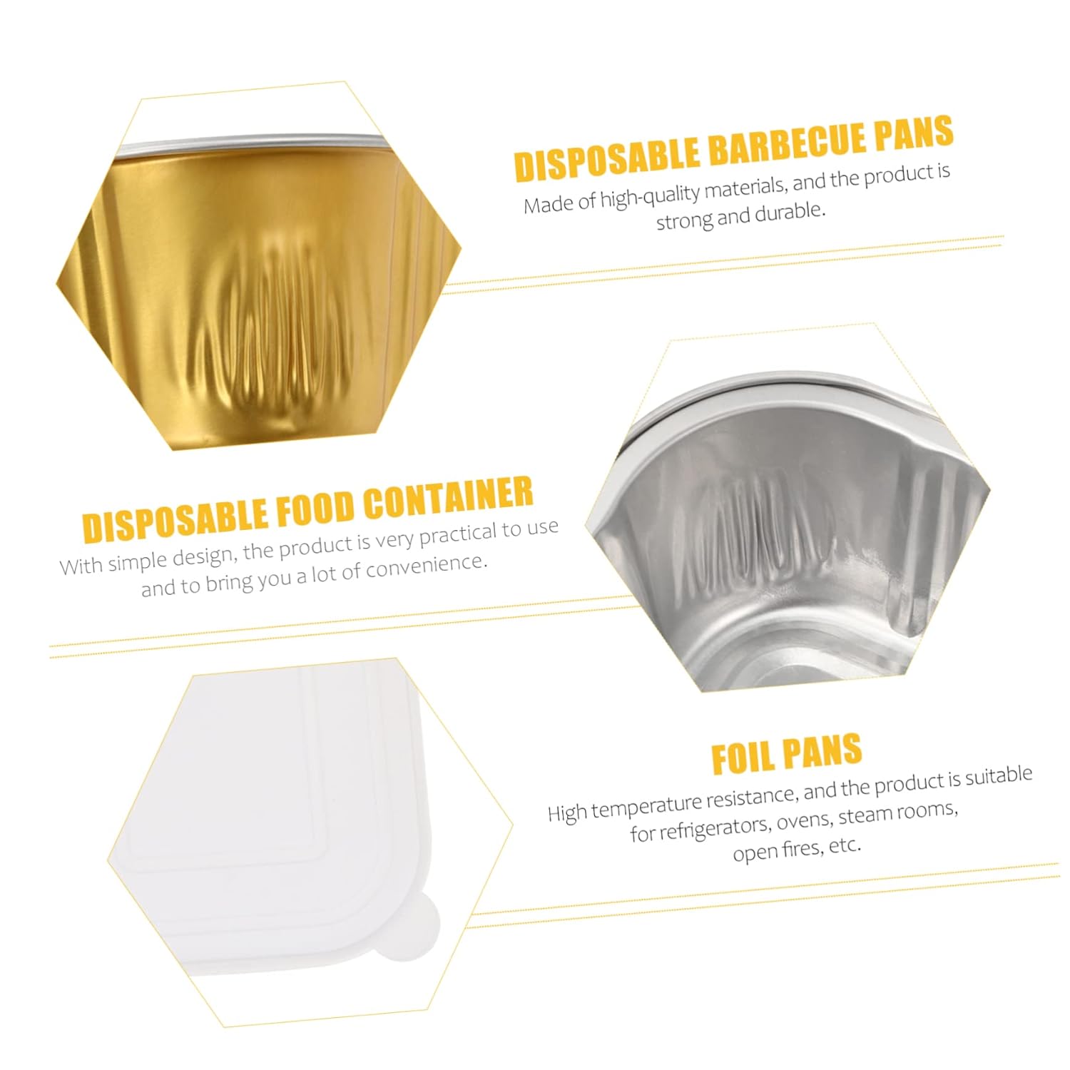 10Pcs Disposable BBQ Foil Pans with Lids - 510ml Capacity for Outdoor Events and Meal Prep