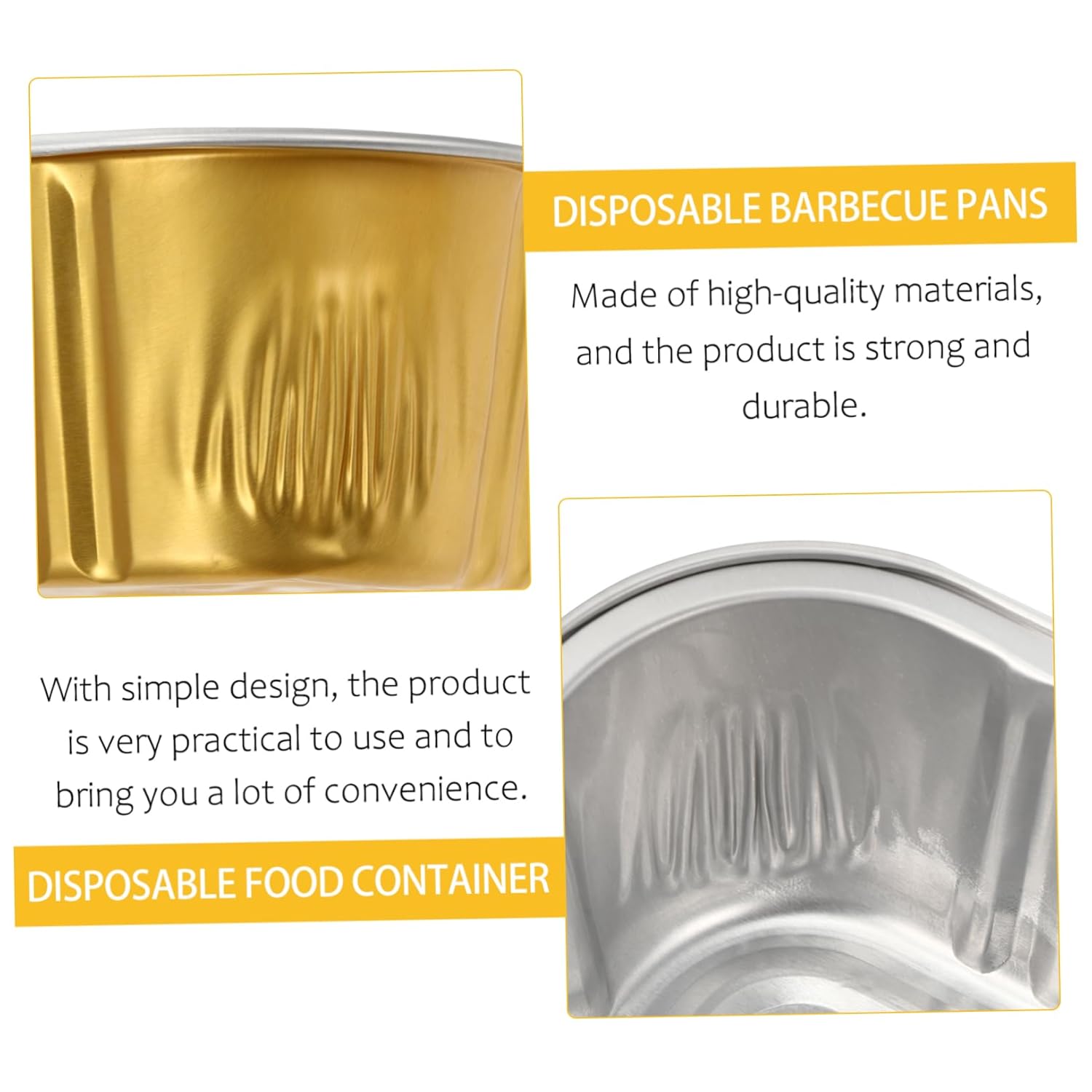 10Pcs Disposable BBQ Foil Pans with Lids - 510ml Capacity for Outdoor Events and Meal Prep