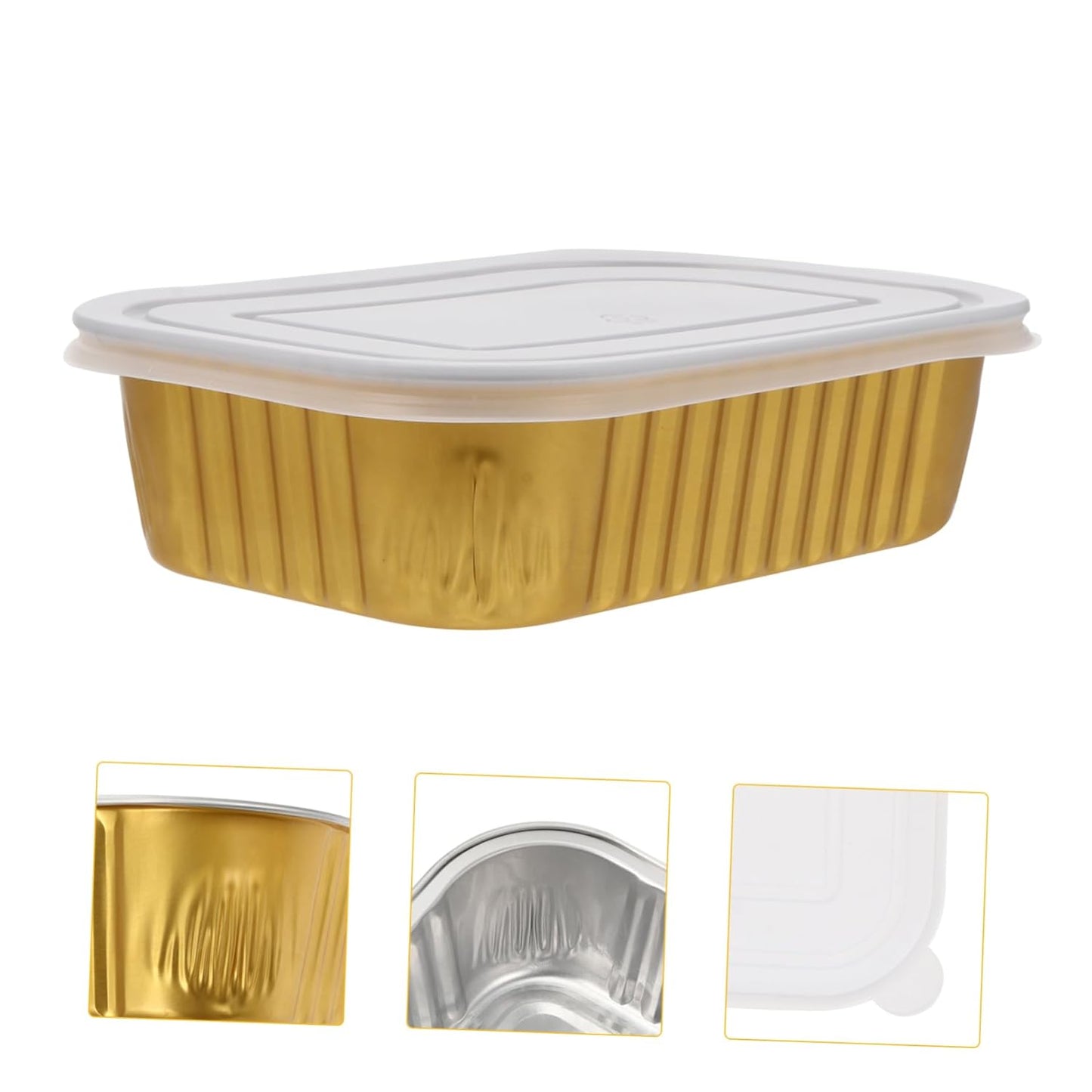 10Pcs Disposable BBQ Foil Pans with Lids - 510ml Capacity for Outdoor Events and Meal Prep