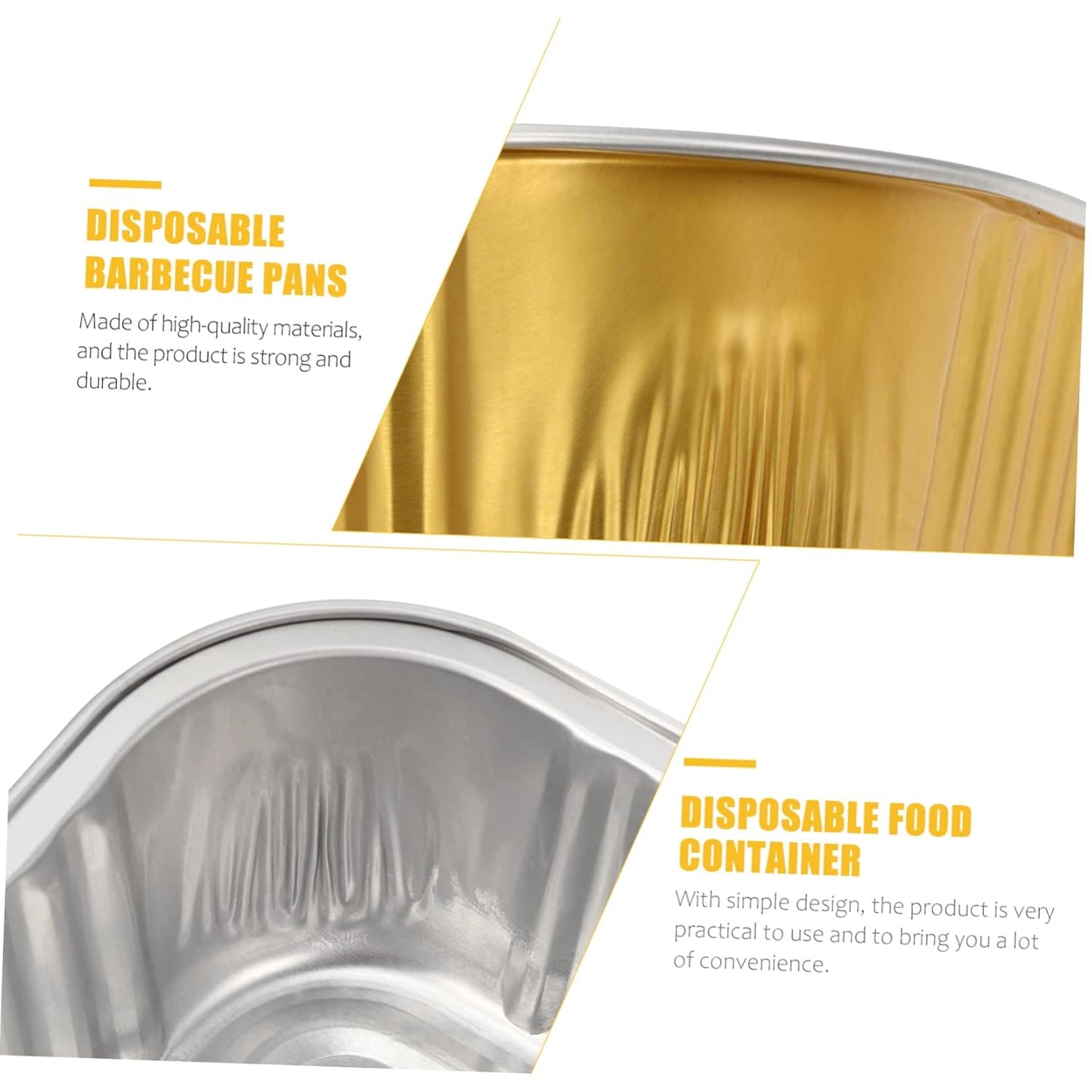 10Pcs Disposable BBQ Foil Pans with Lids - 510ml Capacity for Outdoor Events and Meal Prep