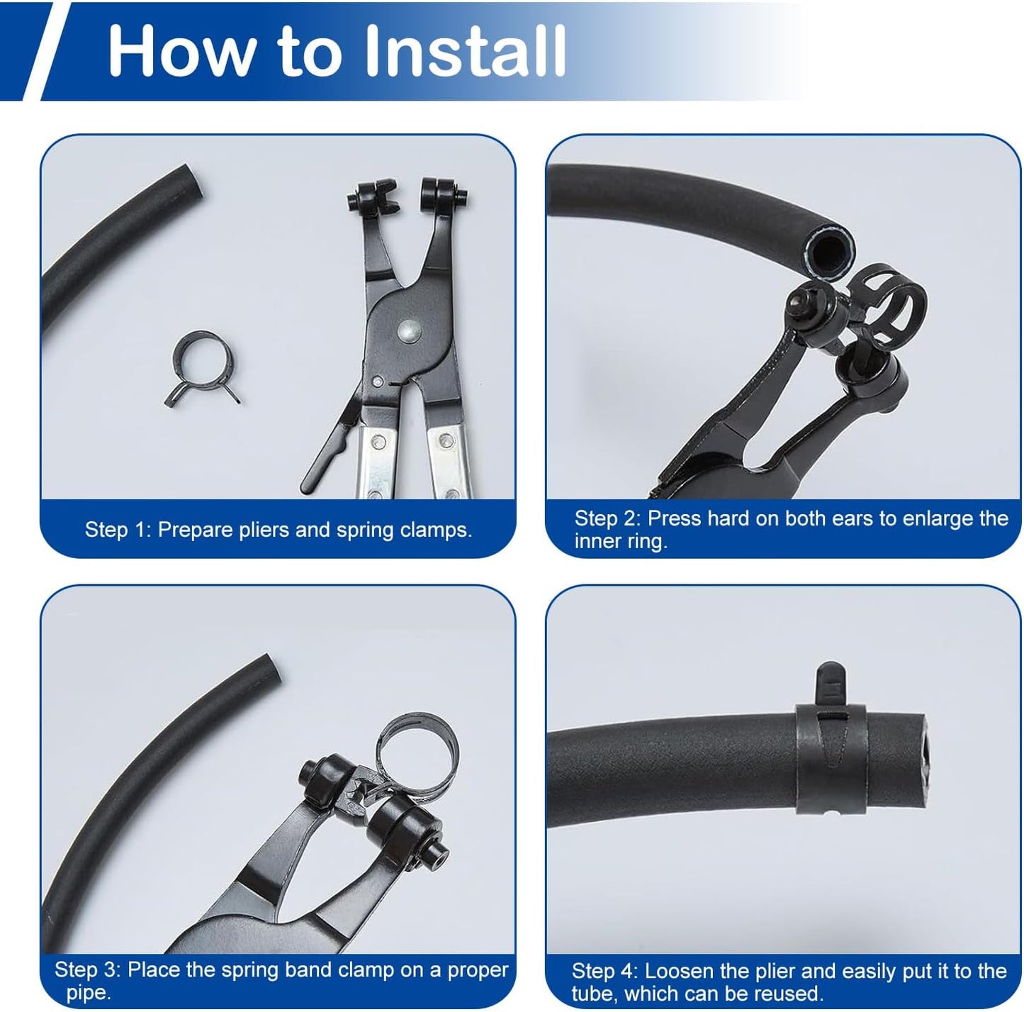 10Pcs MroMax 23mm ID Spring Band Hose Clamps for 24.5-26.5mm OD Hose - Fuel Line, Silicone Vacuum Hose, Air & Water Pipe Clamp