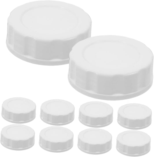 10pcs Plastic Mason Jar Lids with Silicone Rings for Wide & Regular Mouth Canning - Ideal for Liquid Storage, Reusable Milk Bottle Sealing & Freshness Preservation