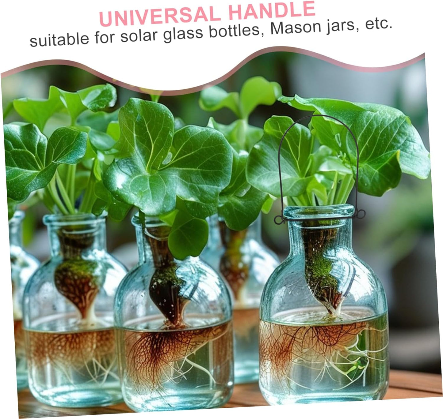 10pcs Set Stainless Steel Mason Jar Hanger for Wide Mouth Jars - Elegant Wire Handles - Wall Mount Canning Jars Holder