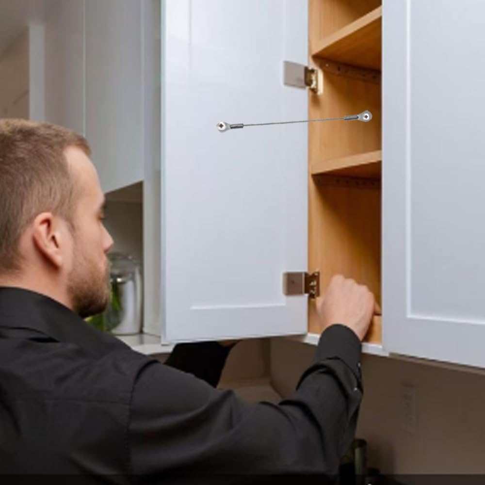 10pcs Tsurpcao Cabinet Door Restraints - 20cm/8inch Door Opening Angle Protectors