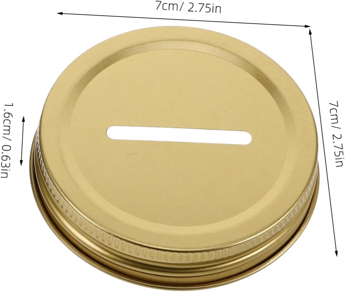 10pcs Wide Mouth Mason Jar Lids with Bank Slot - Reusable Canning Jar Lids for Regular Mouth Jars - Rose Color