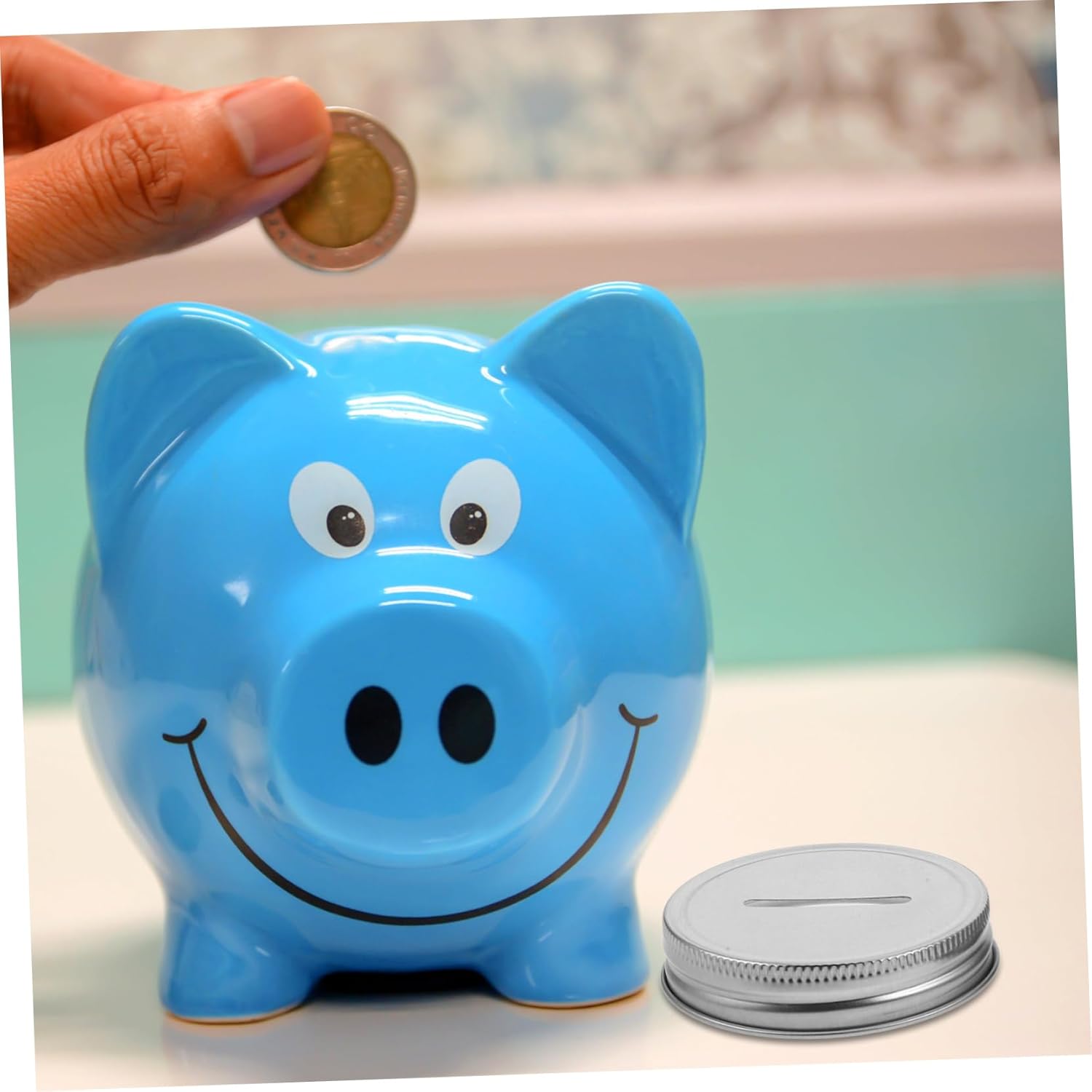 10pcs Wide Mouth Mason Jar Lids with Bank Slot - Reusable Canning Jar Lids for Regular Mouth Jars - Rose Color